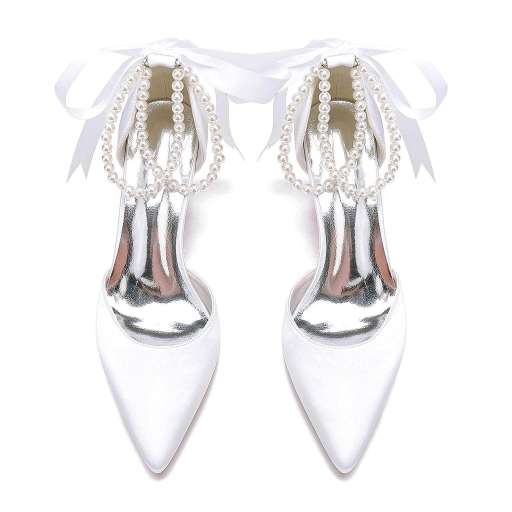 Chunky Heel 8.5cm Silk-Like Shoes CK0487