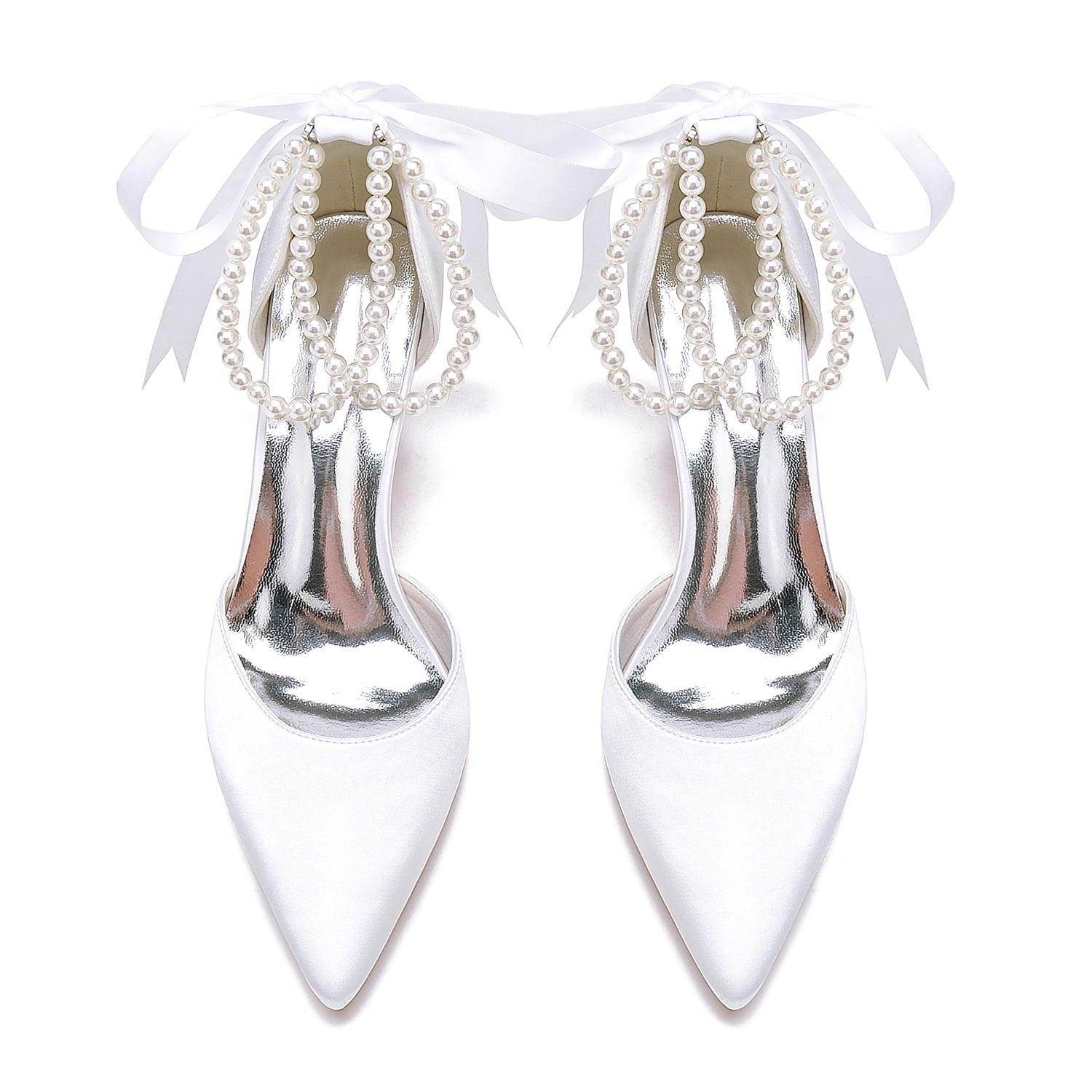Chunky Heel 8.5cm Silk-Like Shoes CK0487