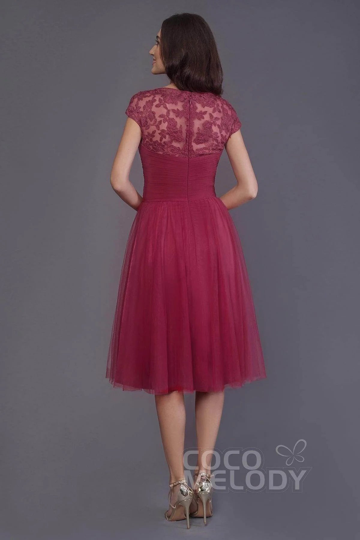 A-Line Knee Length Tulle Bridesmaid Dress PR3515