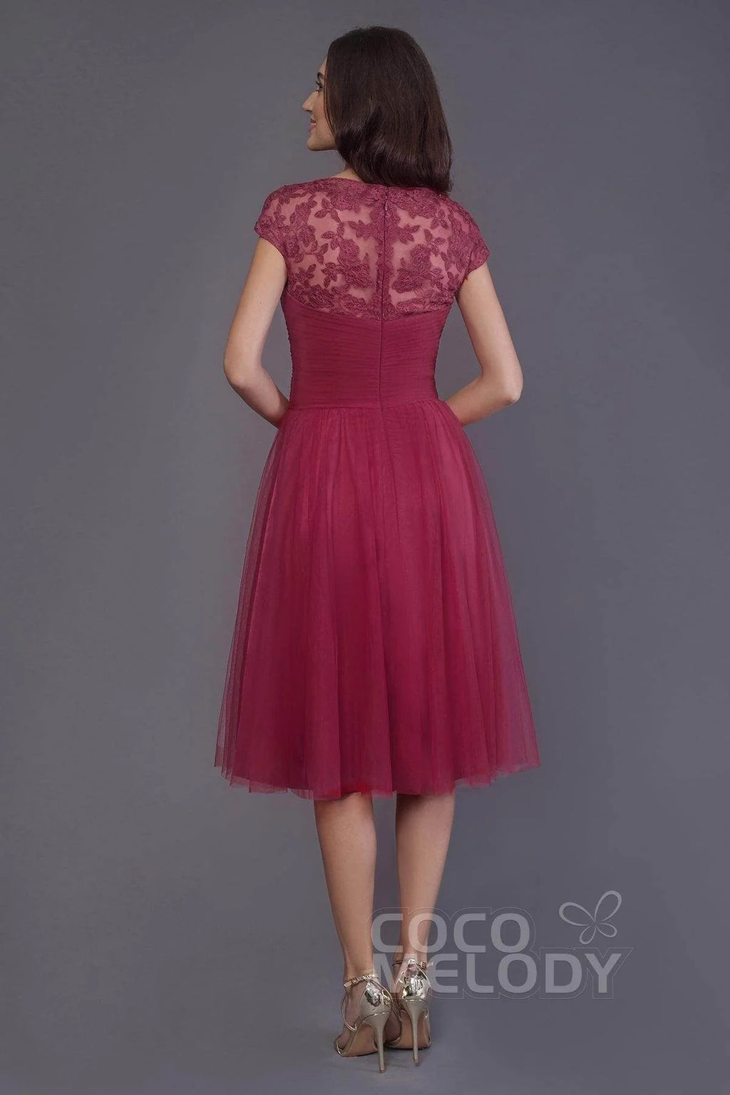 A-Line Knee Length Tulle Bridesmaid Dress PR3515