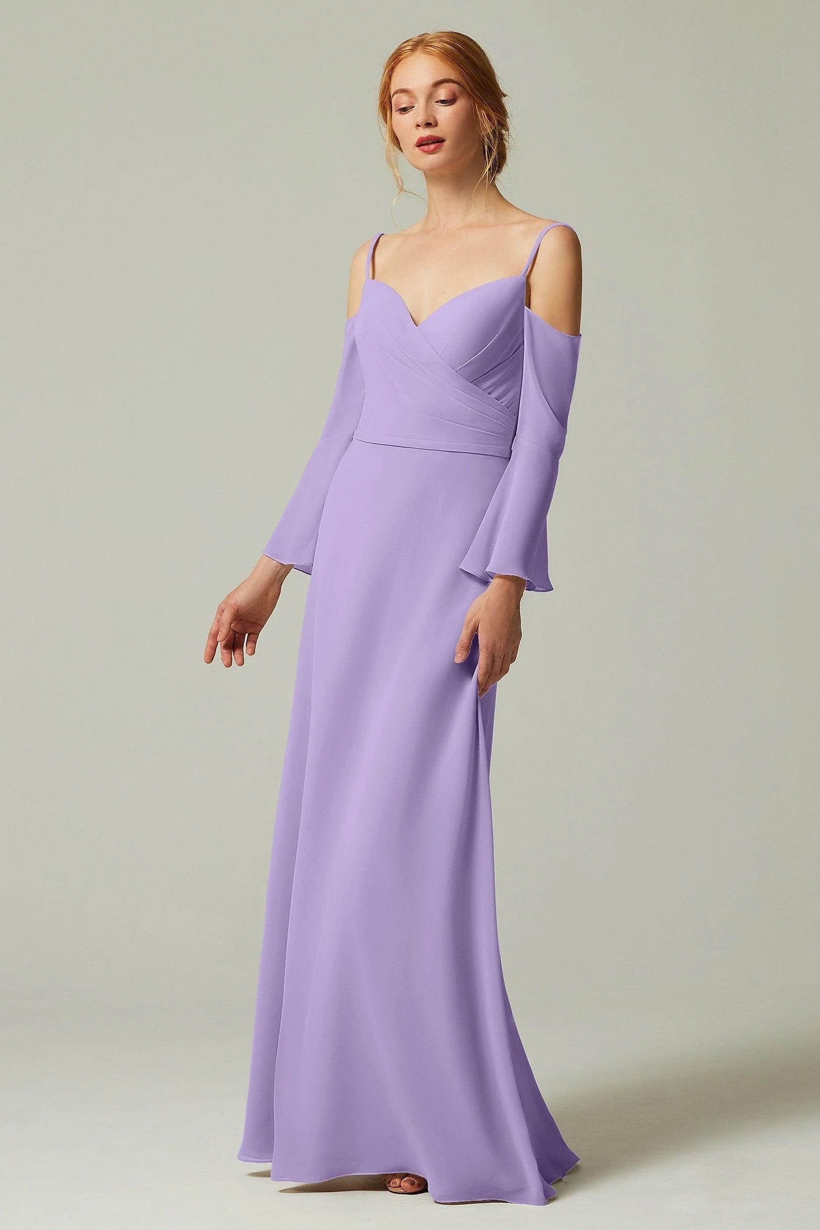 A-Line Floor Length Chiffon Bridesmaid Dress CB0307
