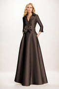A-Line Maxi Satin Mother of the Bride Dresses CM0402