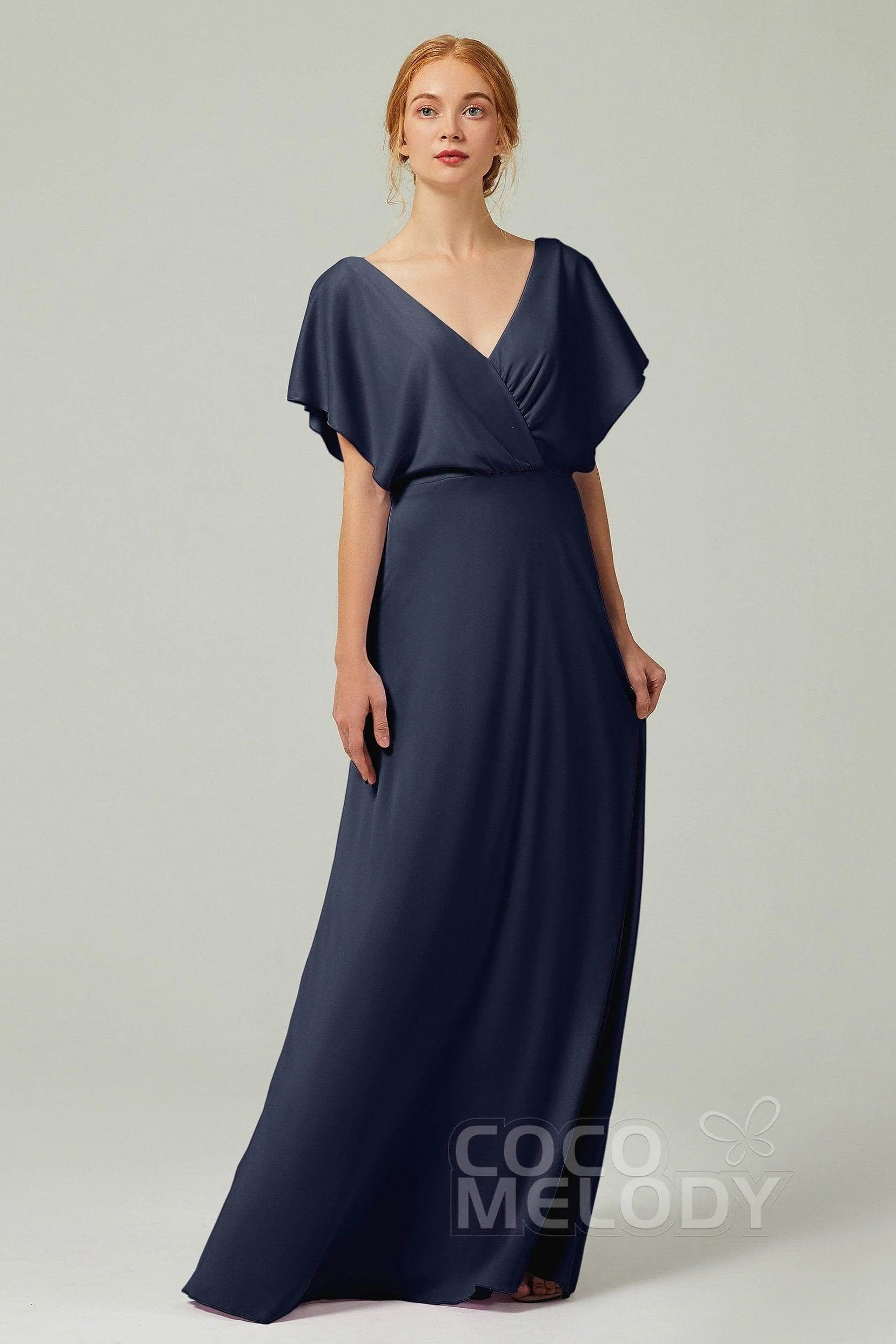 A-Line Floor Length Chiffon Bridesmaid Dress CB0351
