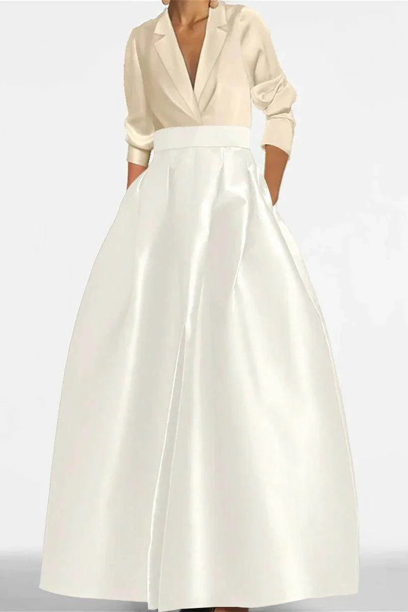 A Line Jewel Neck V-Neck Long Sleeves Mother Dresses CM0342