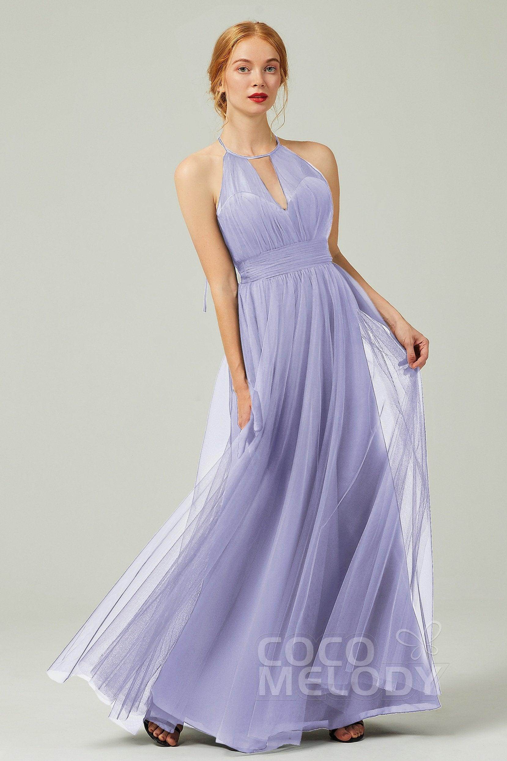 A-Line Floor Length Tulle Bridesmaid Dress CB0334