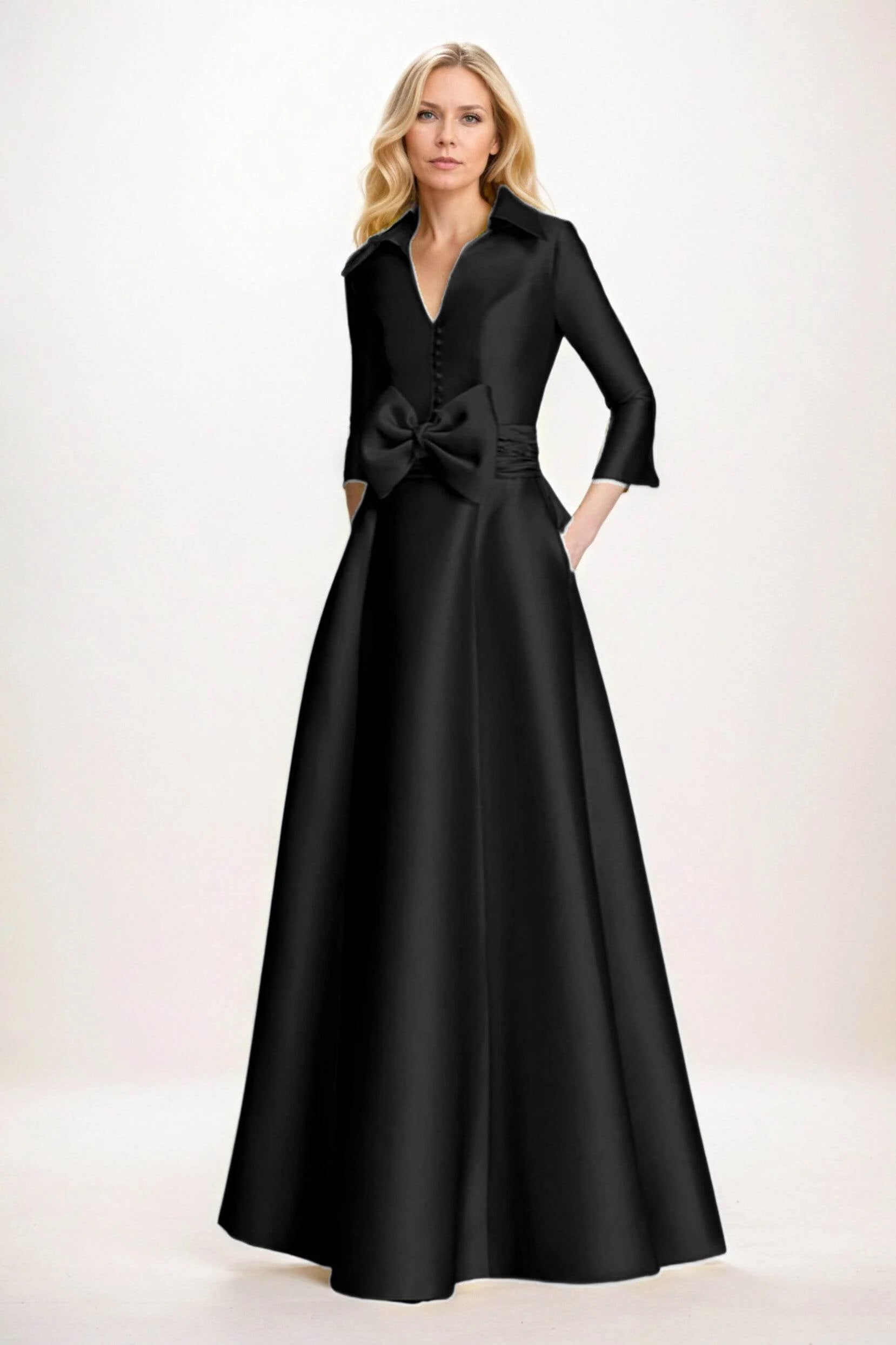 A-Line Maxi Satin Mother of the Bride Dresses CM0402