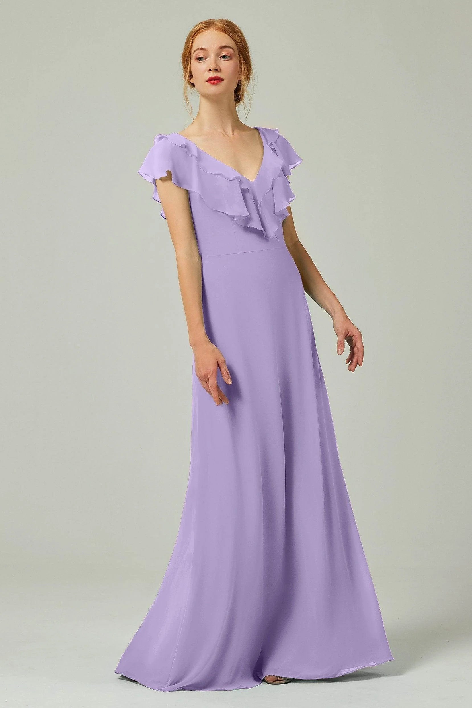 A-Line Floor Length Chiffon Bridesmaid Dress CB0323