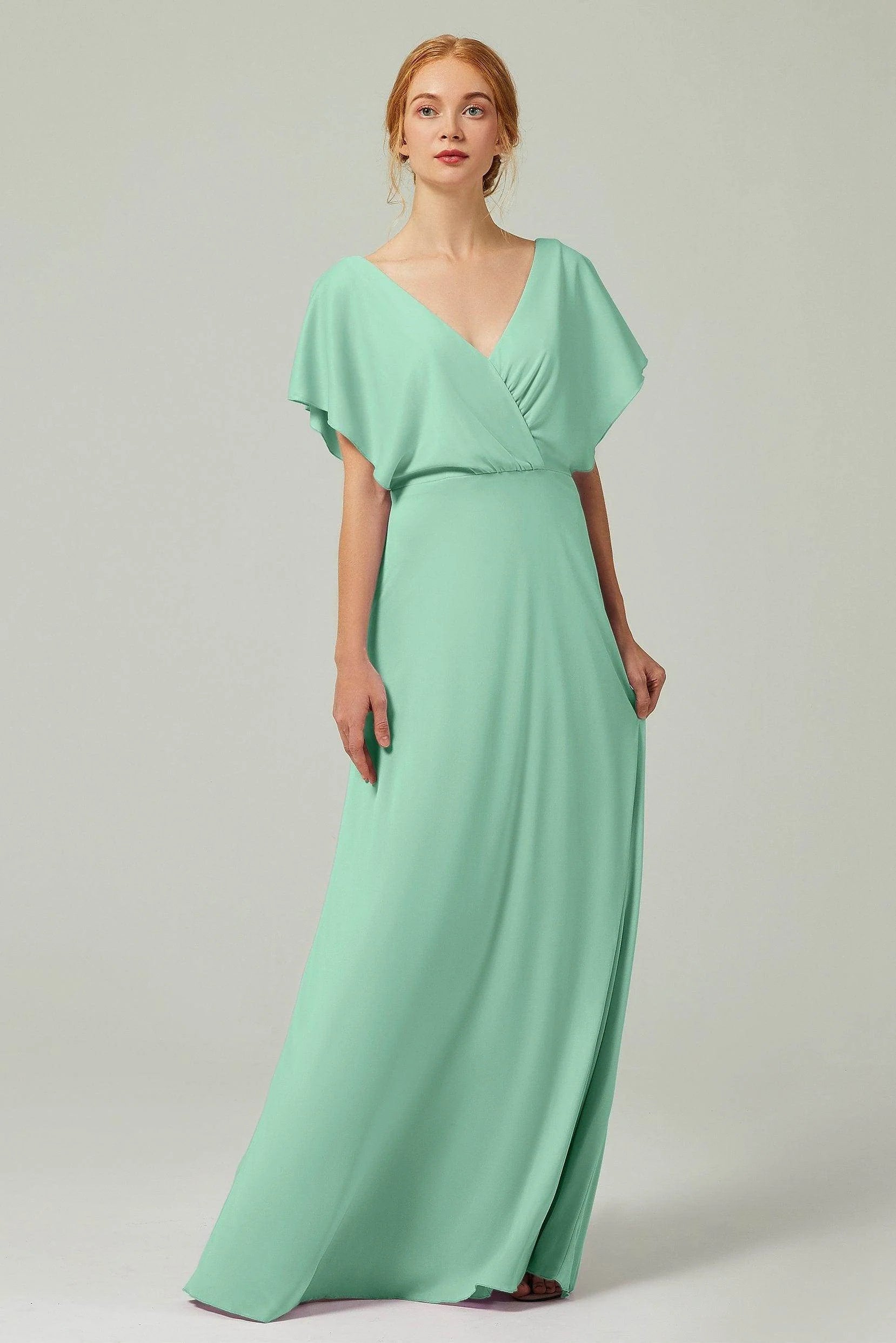 A-Line Floor Length Chiffon Bridesmaid Dress CB0351