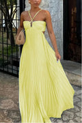 A-Line  Floor Length Silk-Like Wedding Guest Dress 899021324958