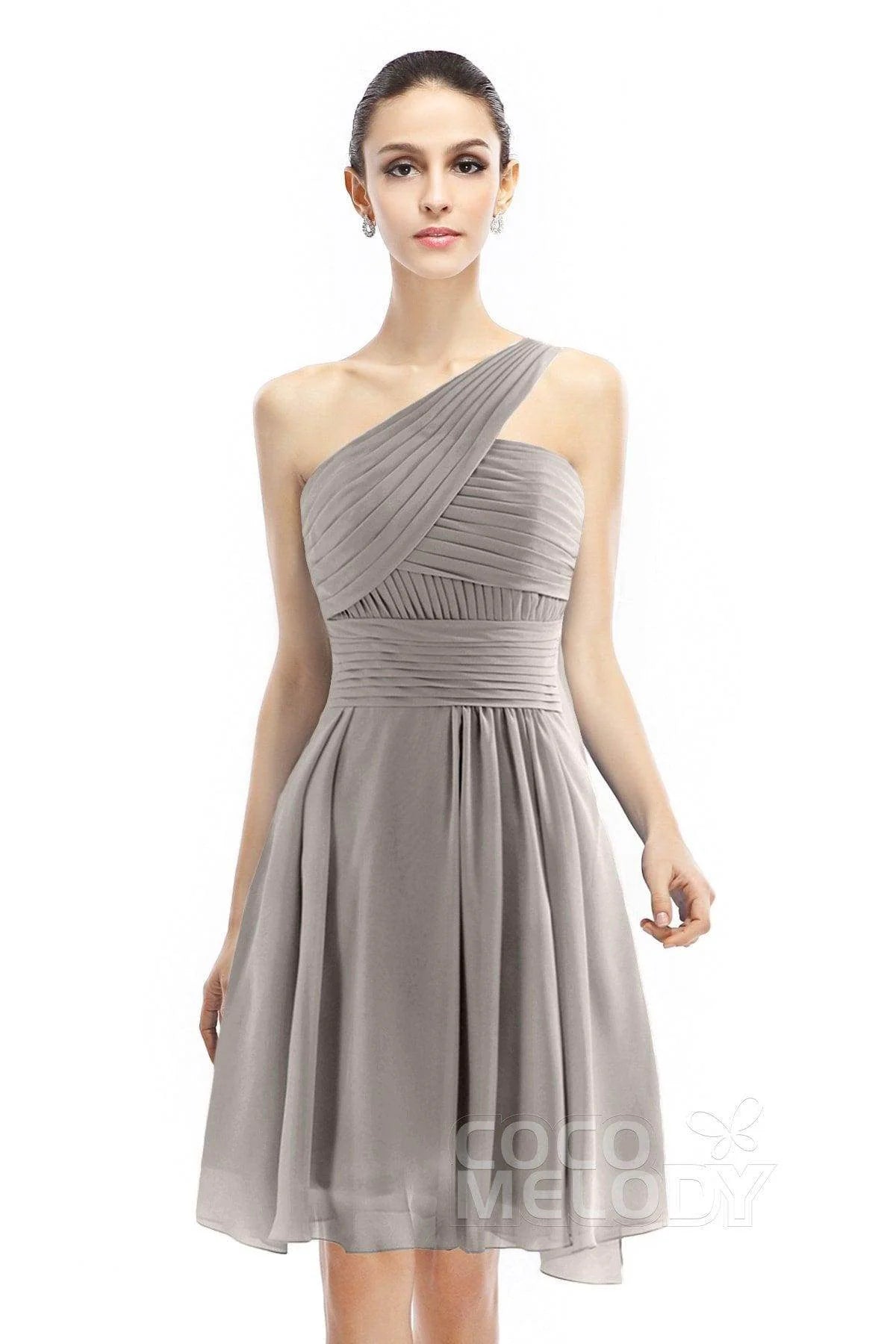 A-Line Knee Length Chiffon Bridesmaid Dress COZK1401C