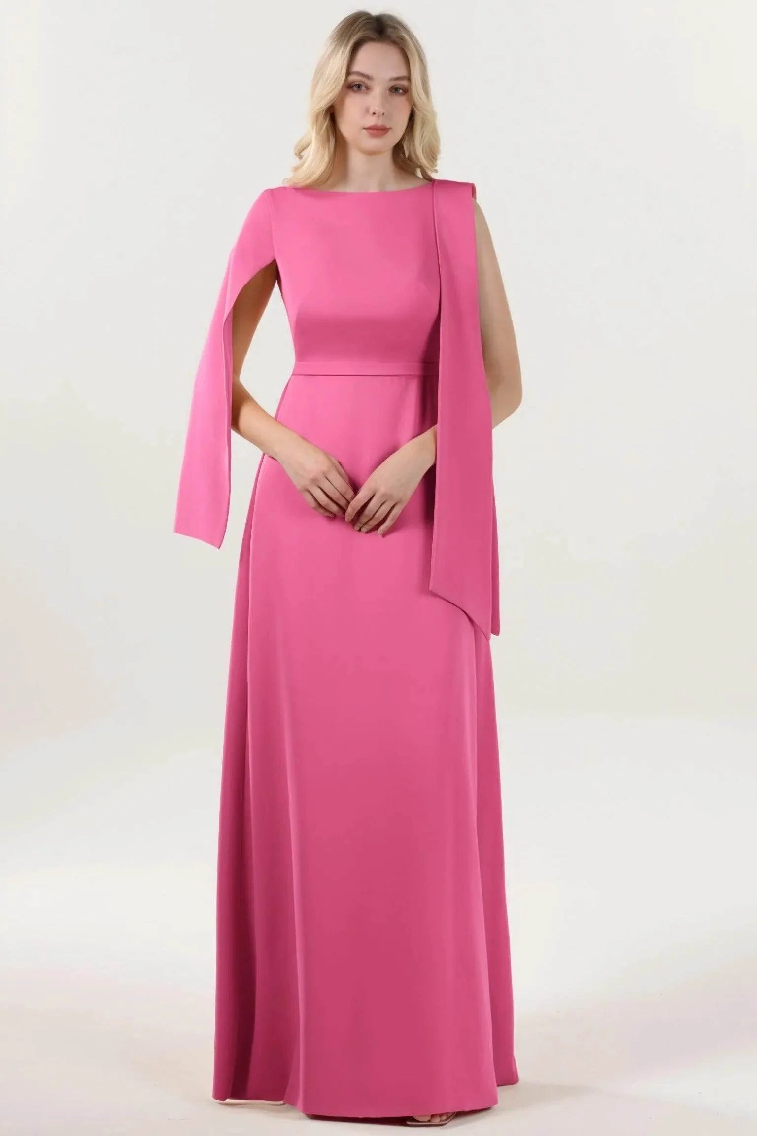 A-Line Maxi Stretch Crepe Formal Dress CS0586