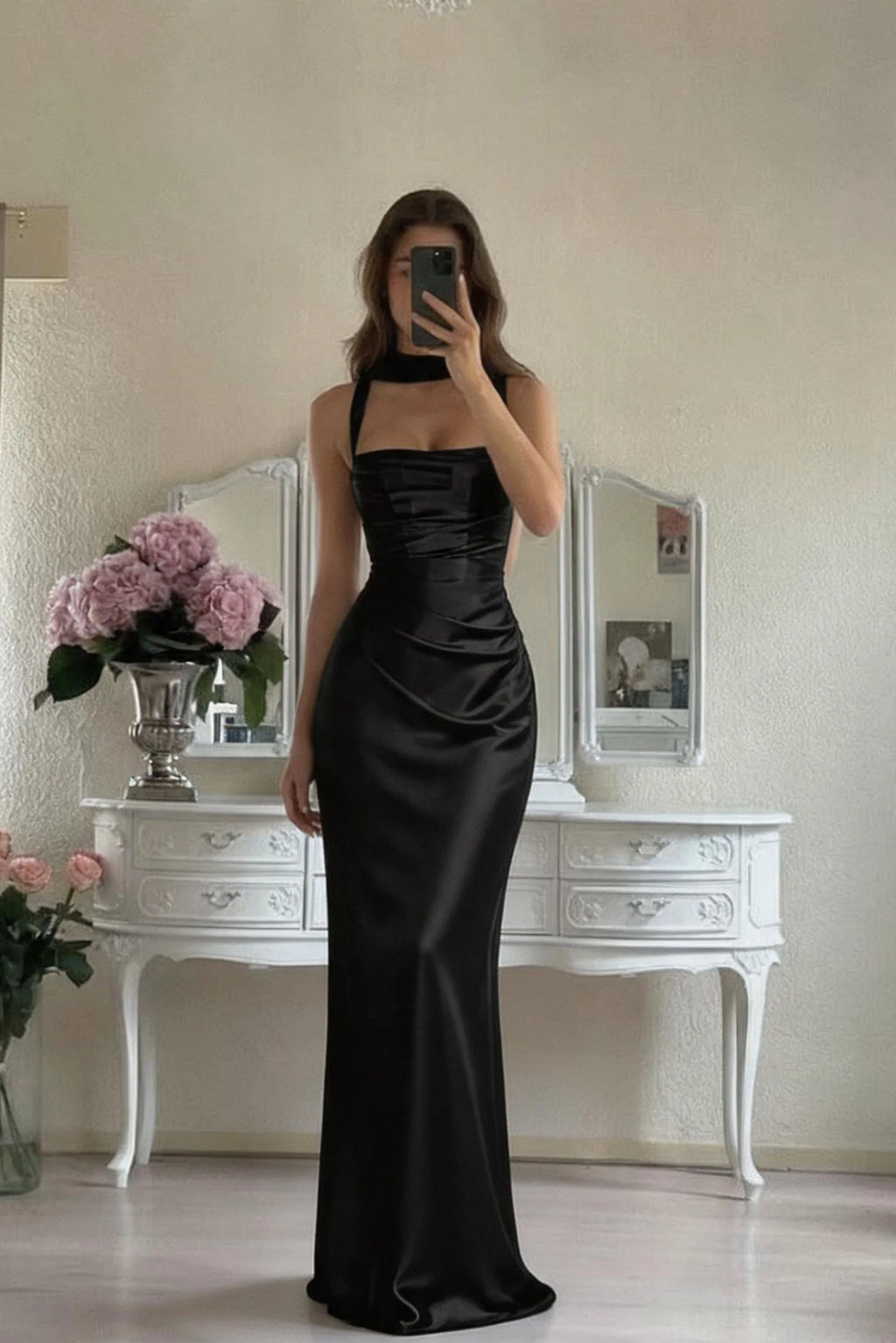 Sheath-Column Maxi Satin Formal Evening Dresses 971343877638