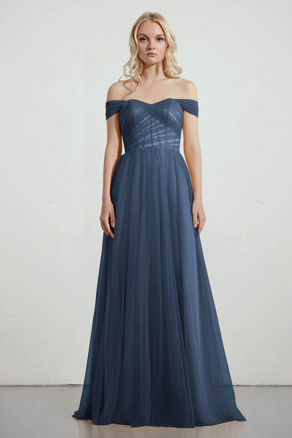A-Line Tulle/Elastic Silk like Satin Bridesmaid Dress CB0261