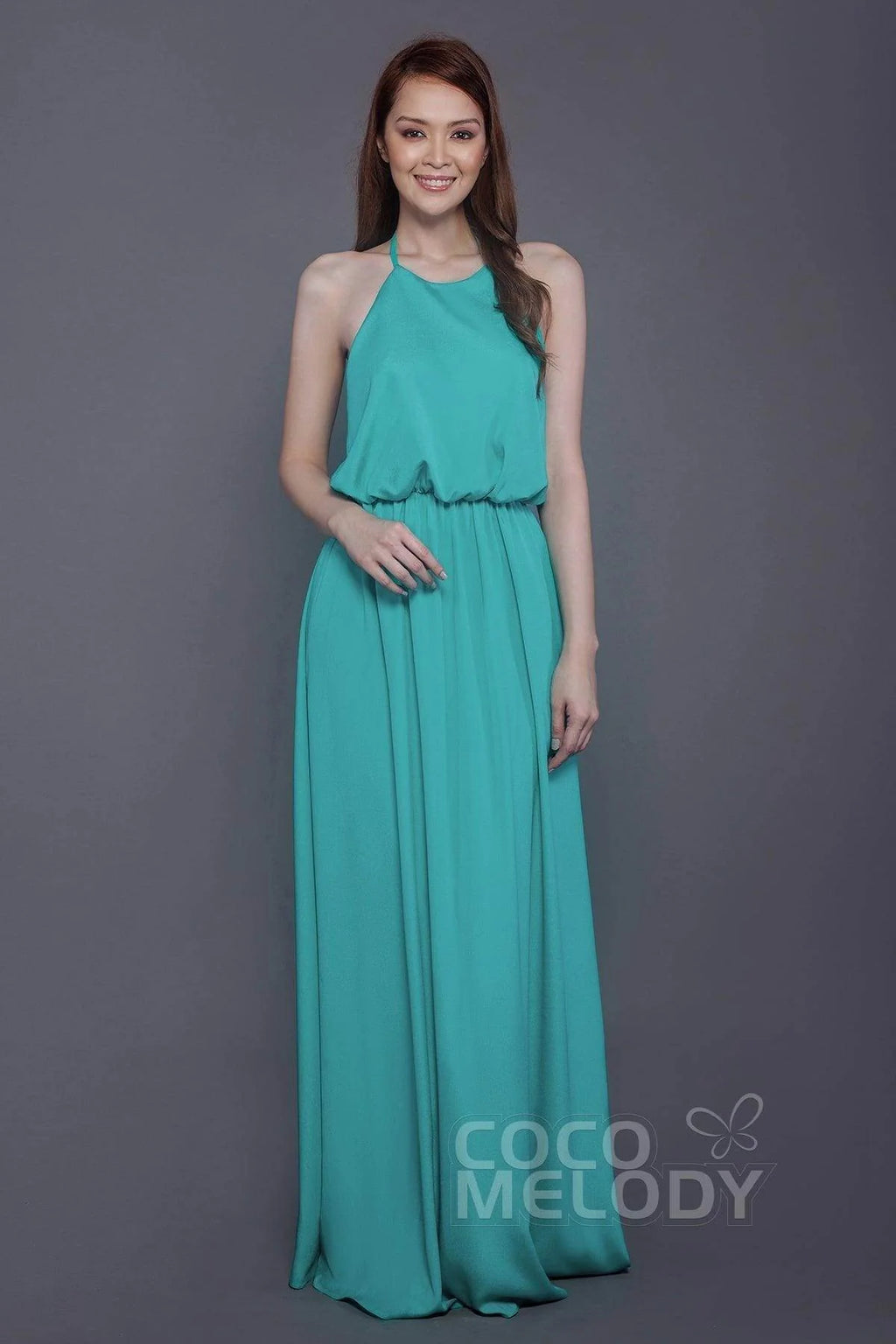 Sheath-Column Floor Length Chiffon Bridesmaid Dress PR3547