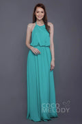 Sheath-Column Floor Length Chiffon Bridesmaid Dress PR3547