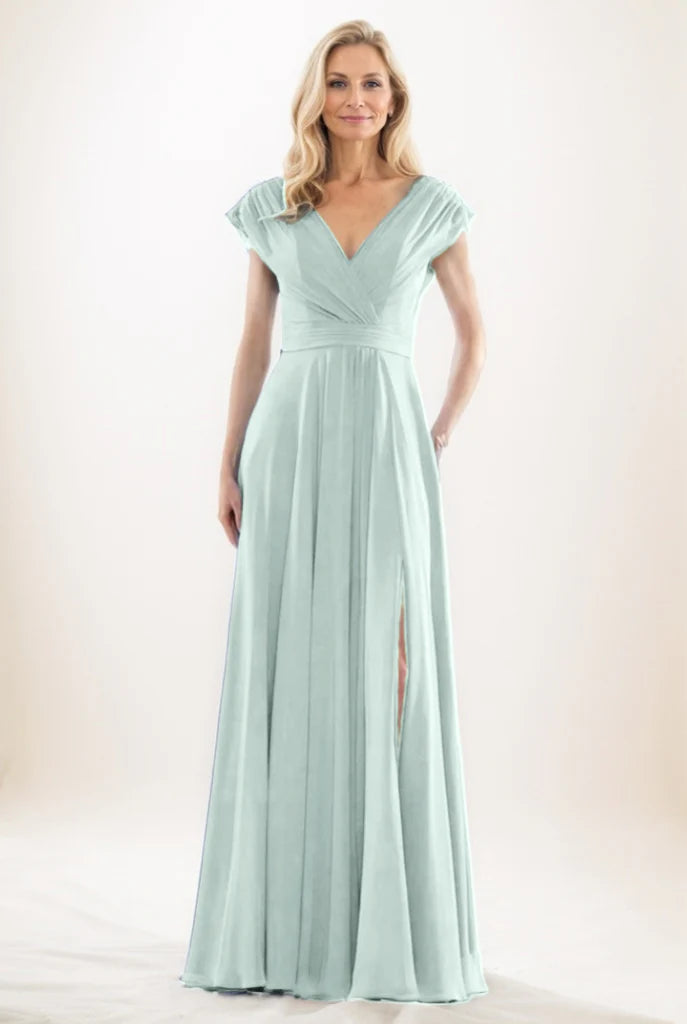 A-Line Maxi Chiffon Mother Of The Bride Dress CM0290