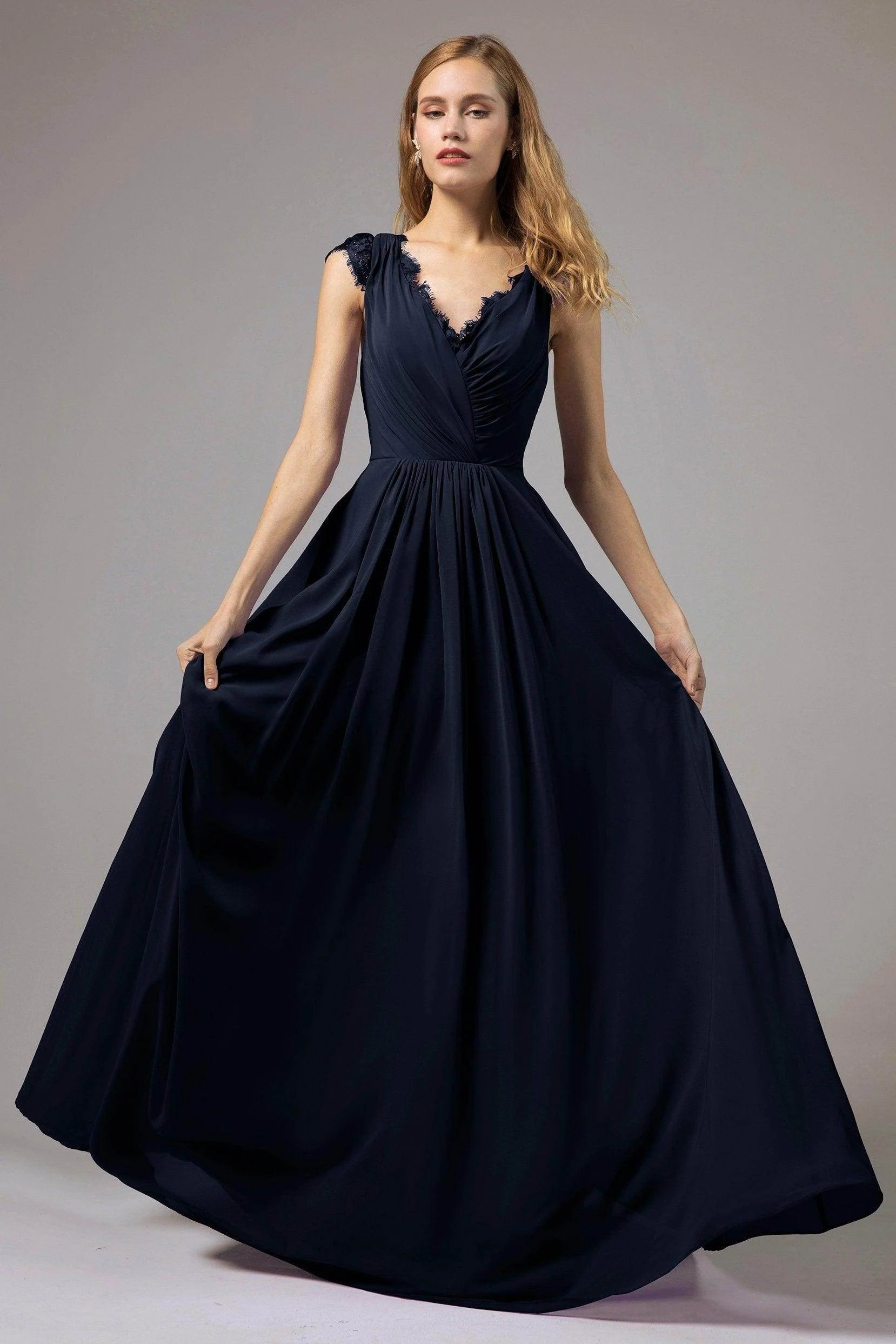 A-Line Floor Length Chiffon Bridesmaid Dress Formal Dresses CB0387
