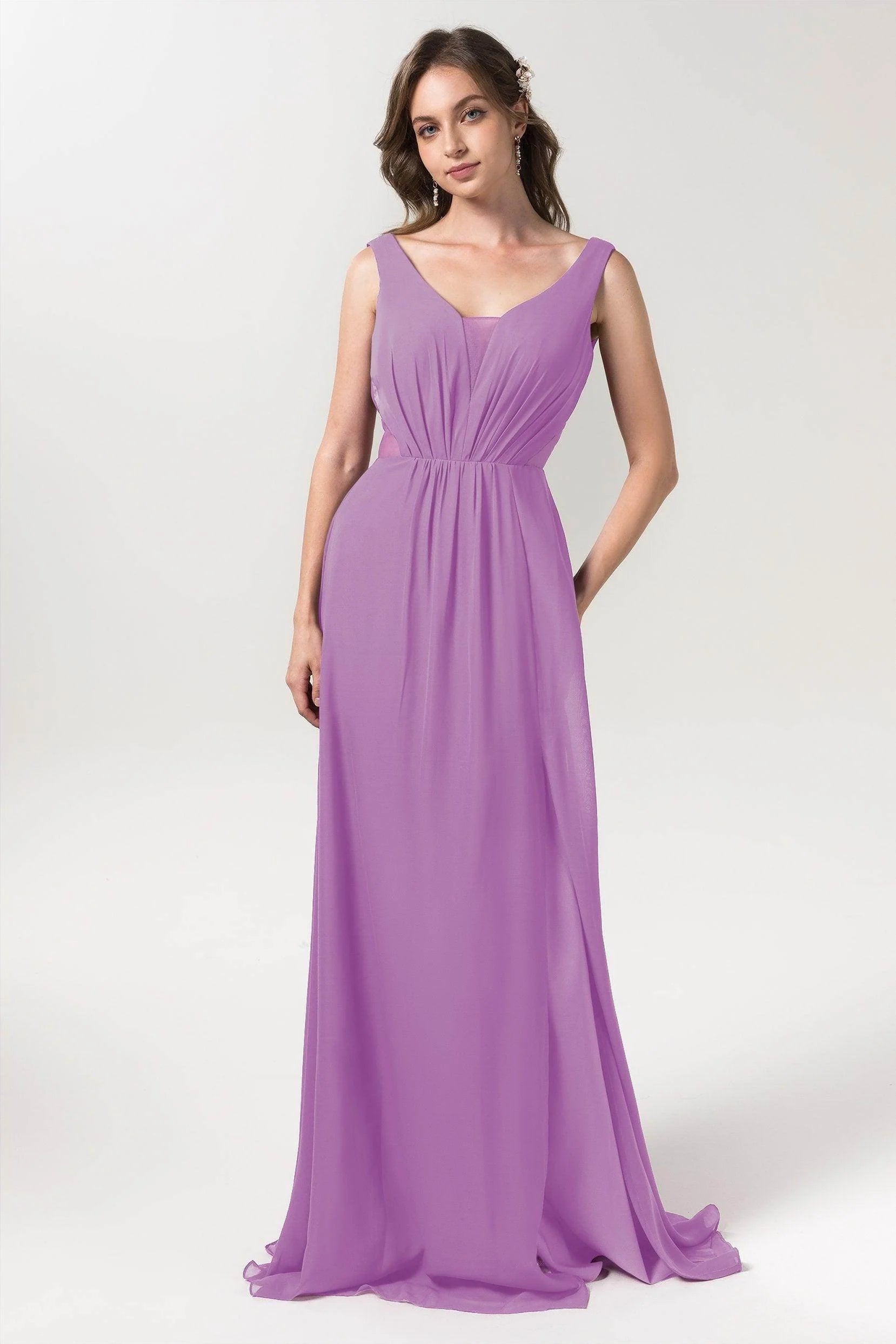 A-Line Floor Length Chiffon Bridesmaid Dress CB0559