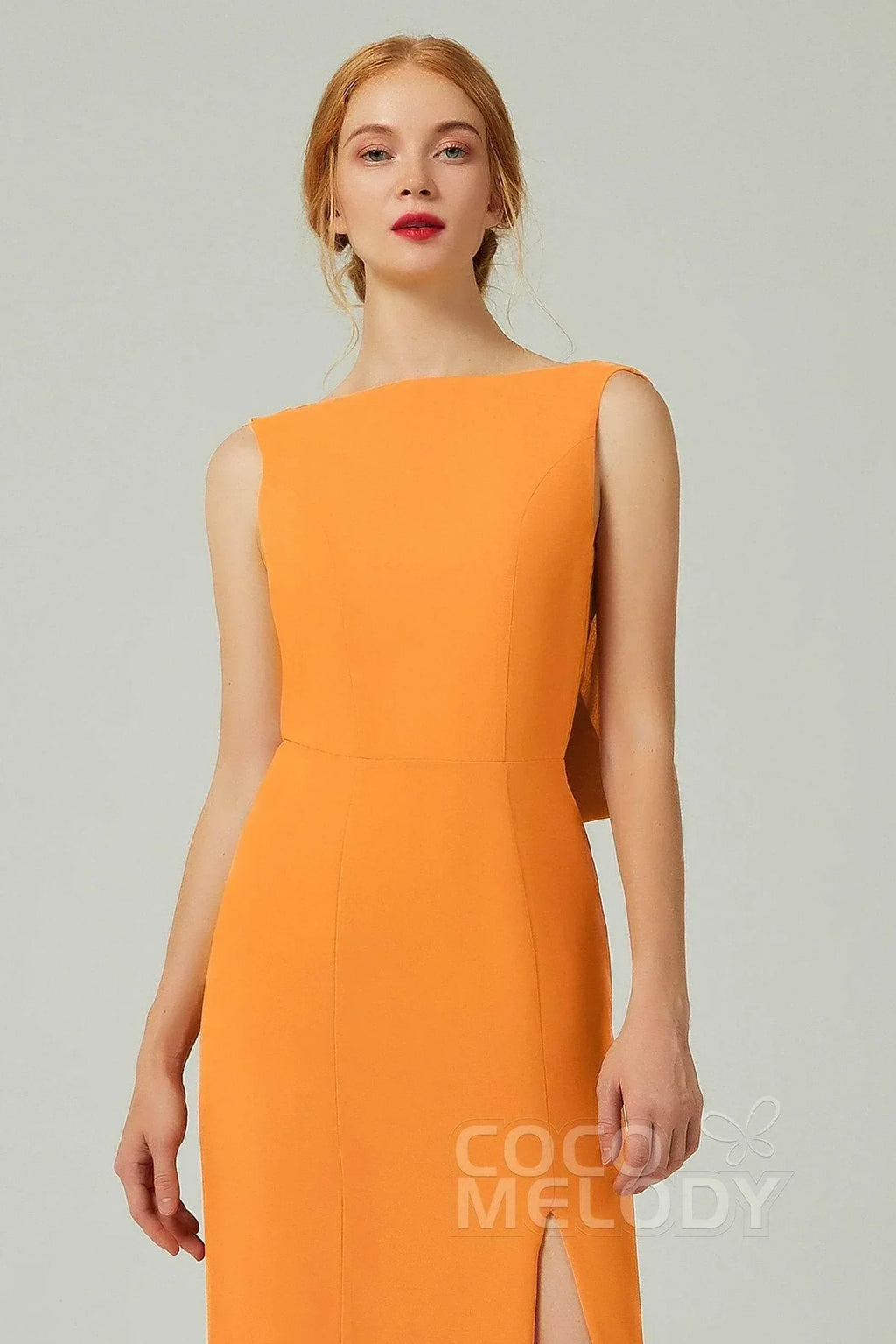 Sheath-Column Sweep-Brush Chiffon Bridesmaid Dress Formal Dresses CB0310