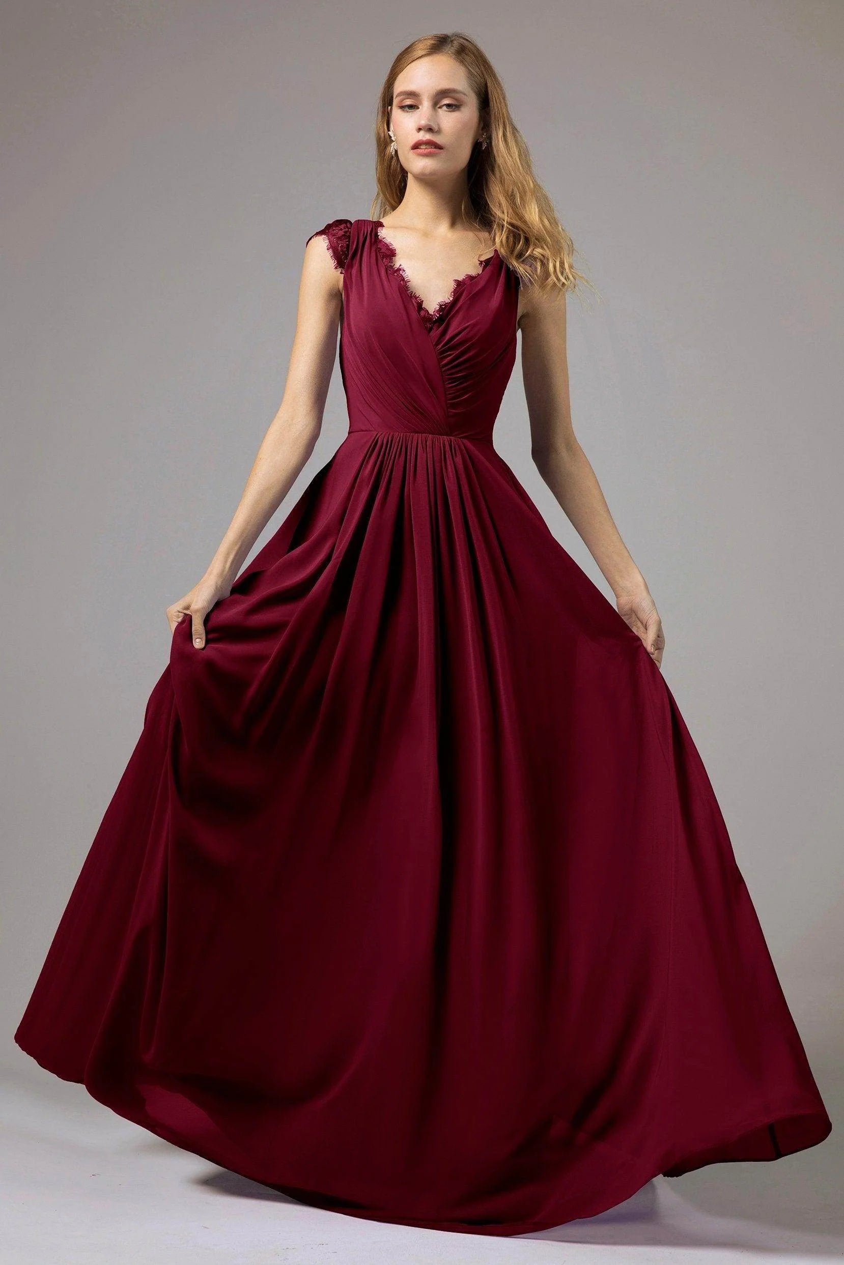 A-Line Floor Length Chiffon Bridesmaid Dress Formal Dresses CB0387