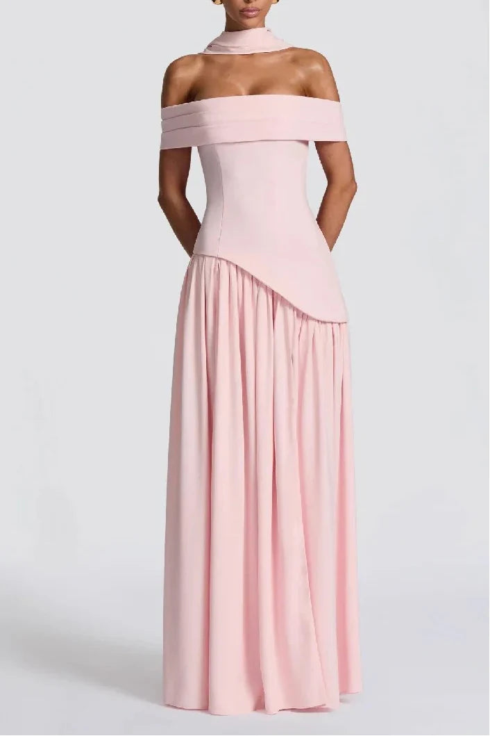 Sheath-Column Floor Length Silk-Like Wedding Guest Dress 963358428274