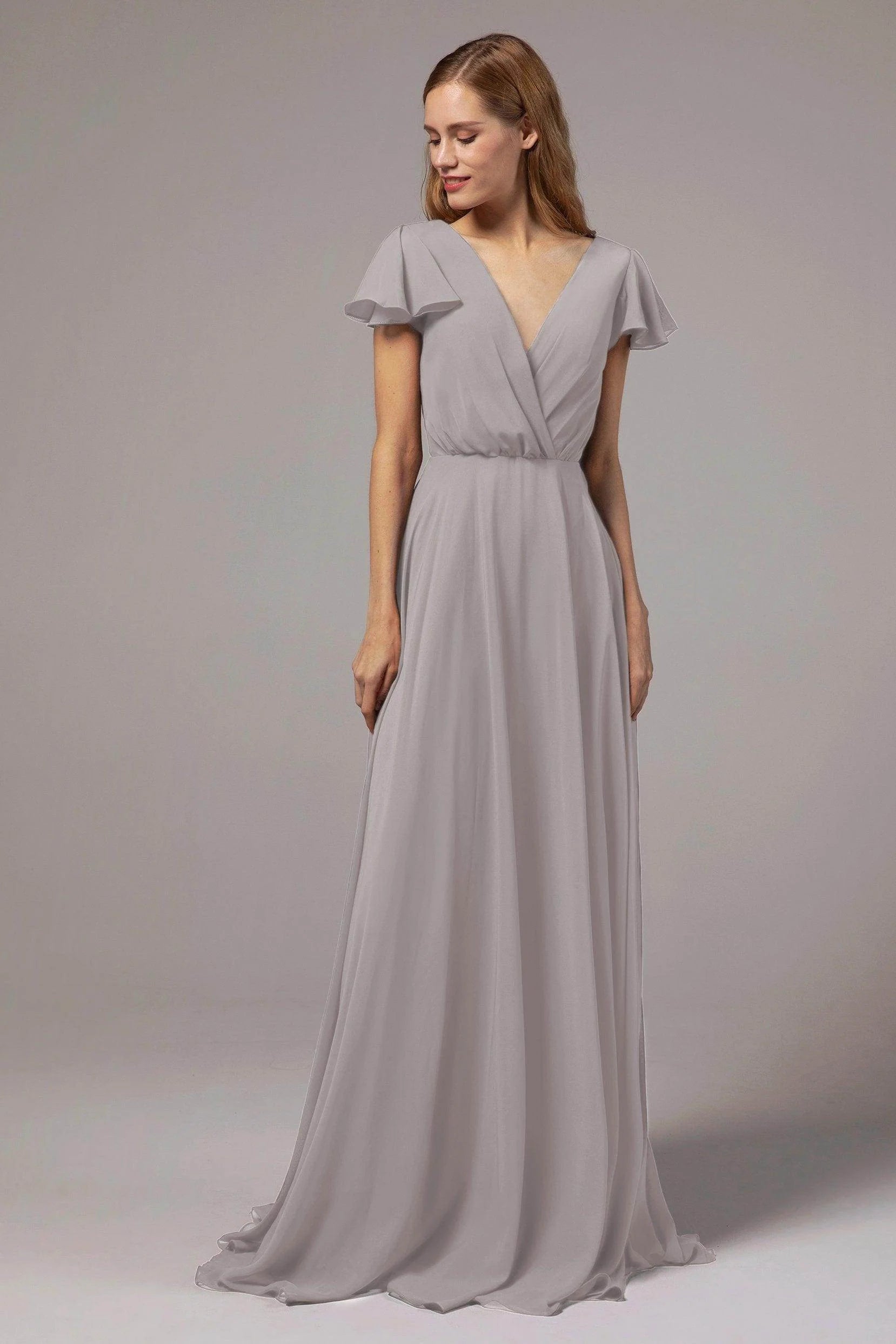 A-Line Floor Length Chiffon Bridesmaid Dress CB0410
