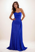 Trumpet-Mermaid Sweep-Brush Train Sequined Wedding Guest Dress CG0290