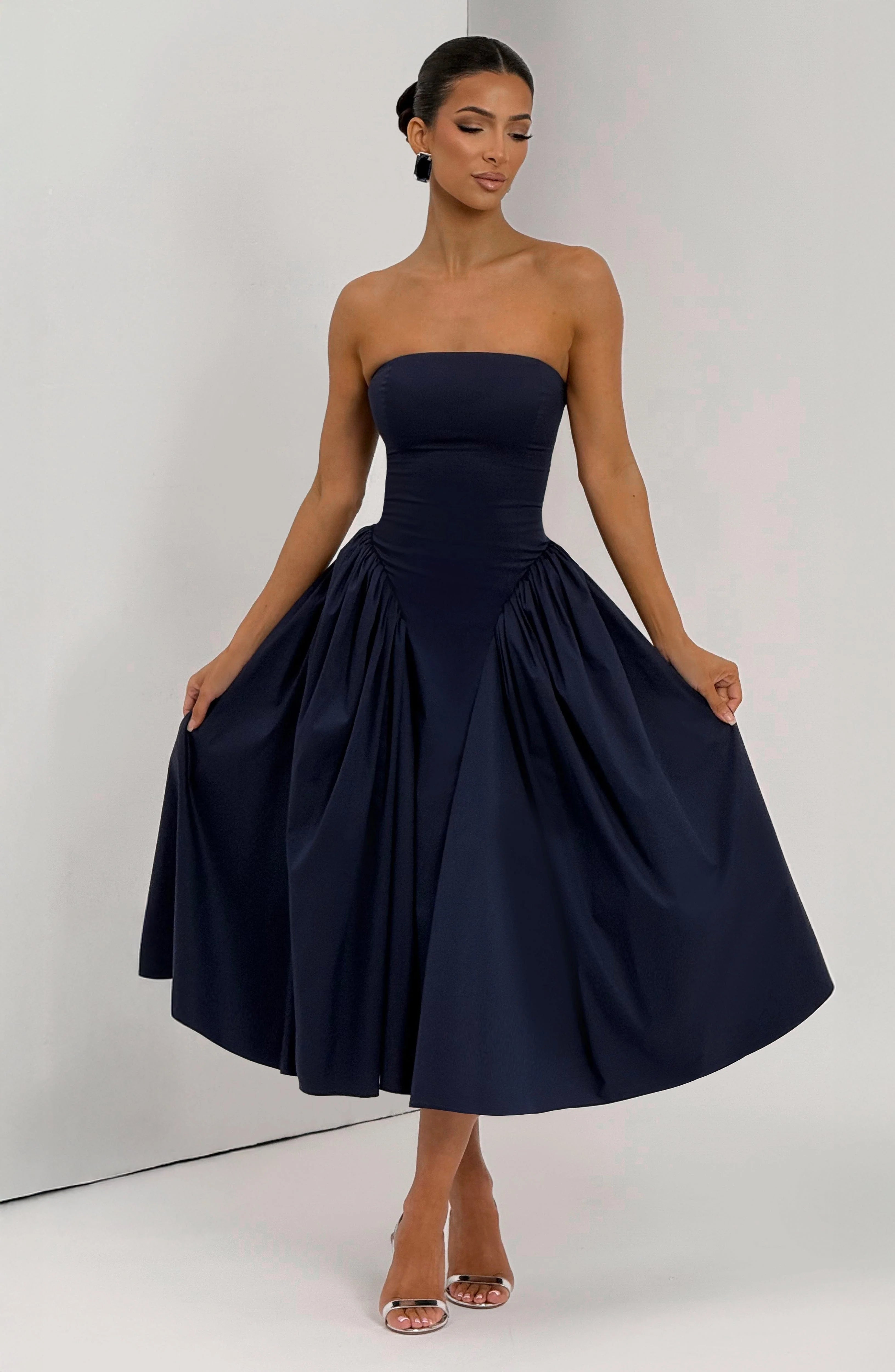 Darla Midi Dress - Navy