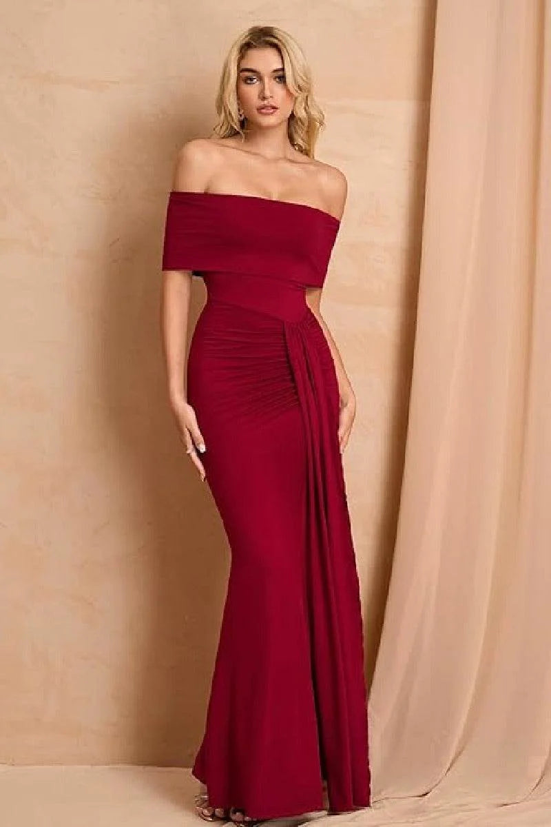 Sheath-Column Elastic Cloth Maxi Formal Wedding Guest Dresses B0FL2J69MM