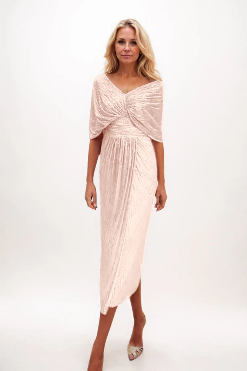 A-line Midi Sequined Mother Dress CM0225