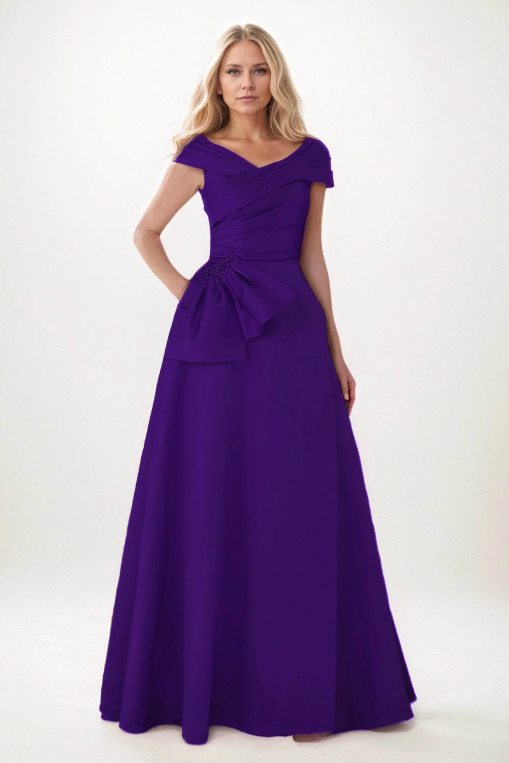 A-Line Maxi Satin Mother of the Bride Dresses CM0403