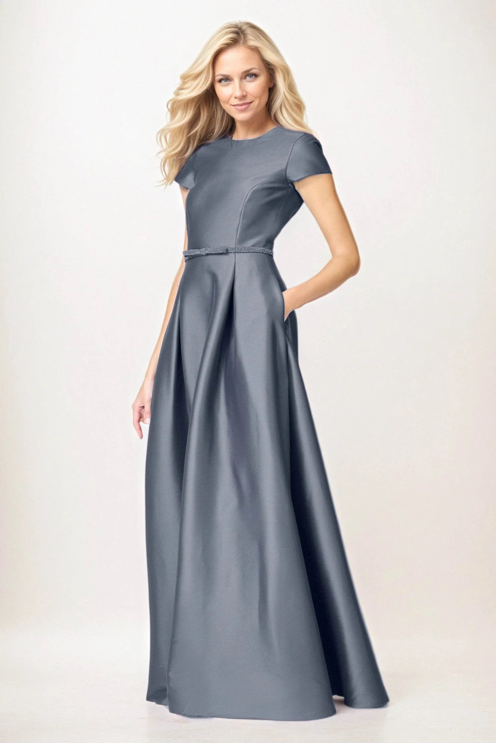 A-Line Maxi Satin Mother of the Bride Dresses CM0400