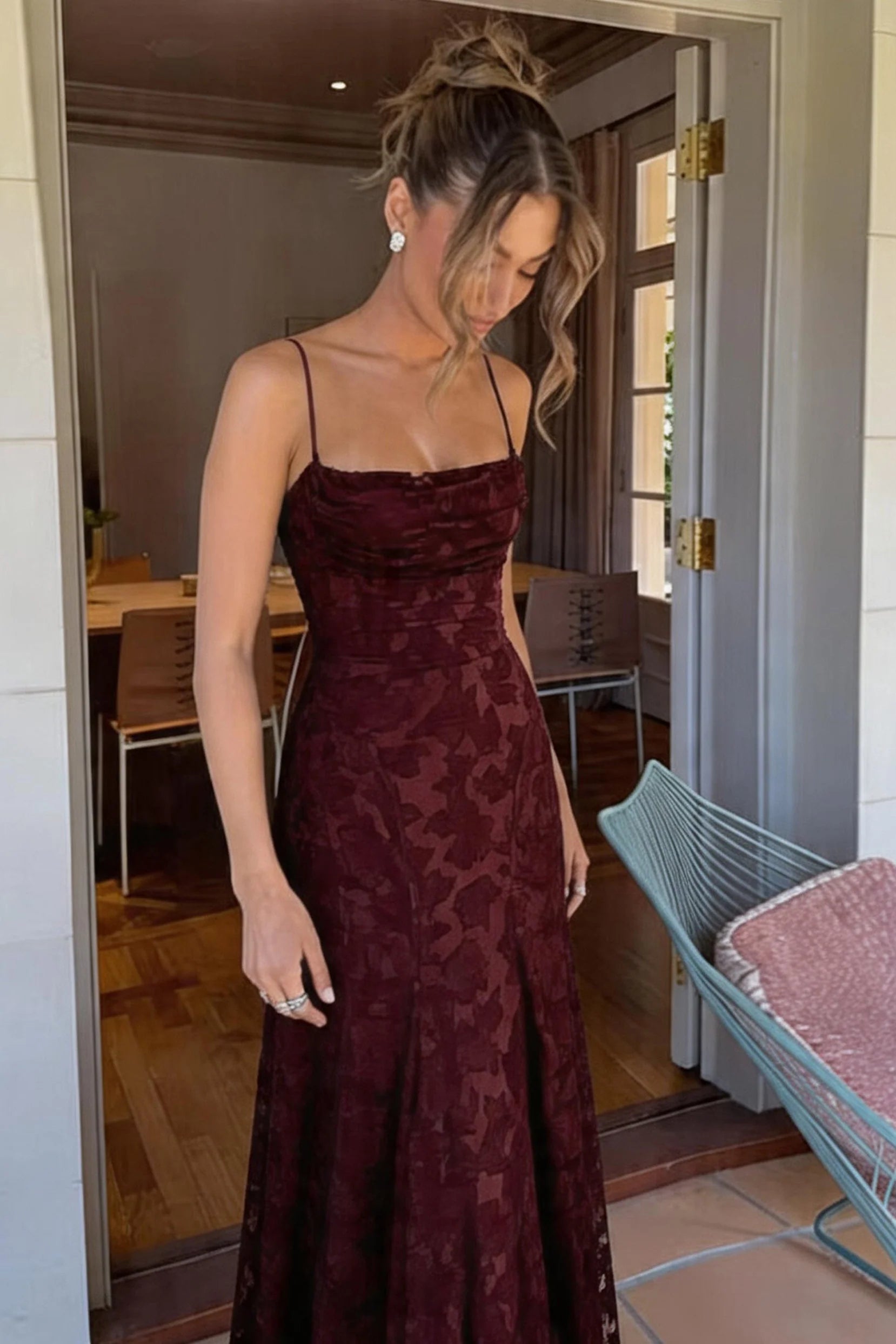 A-line Maxi Lace Formal Evening Dresses 976108418795