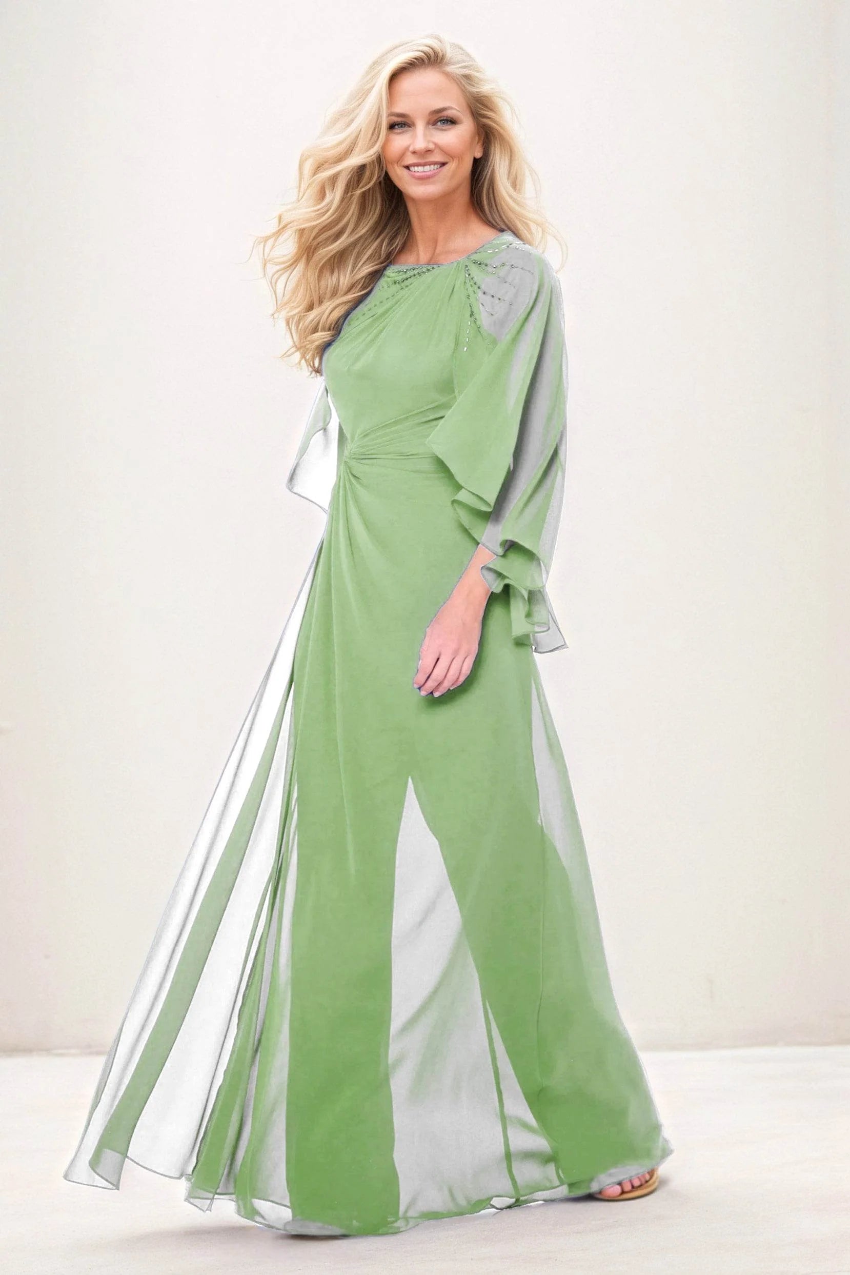 Jumpsuit Maxi Chiffon Mother of the Bride Dresses CM0392