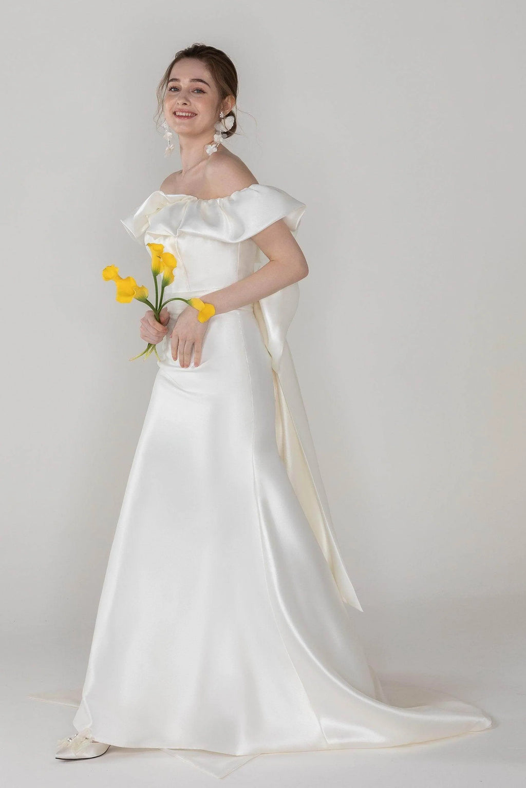Trumpet-Mermaid Court Train Mikado Wedding Dress CW2522