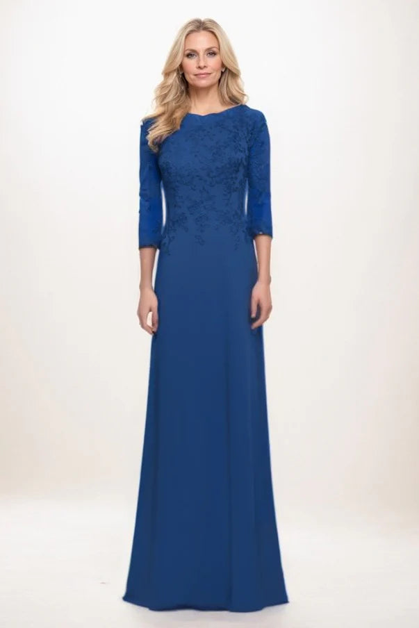 A-Line Maxi Chiffon Mother Of The Bride Dress CM0313