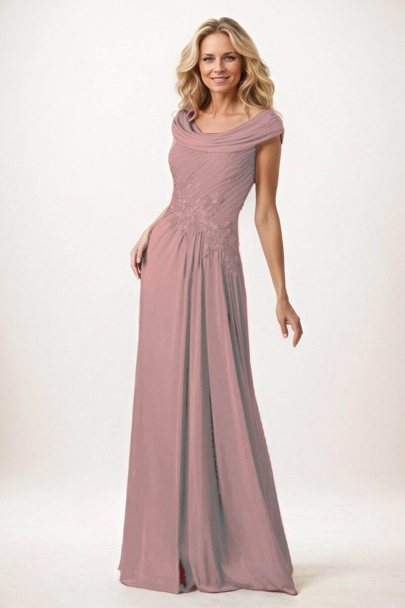 A-Line Maxi Chiffon Mother of the Bride Dresses CM0390