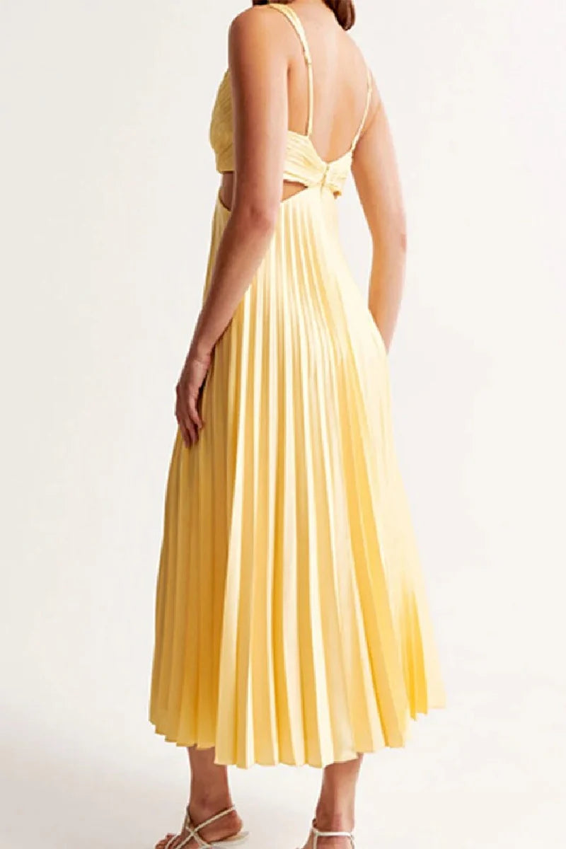 A-Line Tea Length Elastic Satin Wedding Guest Dress 1043657886538