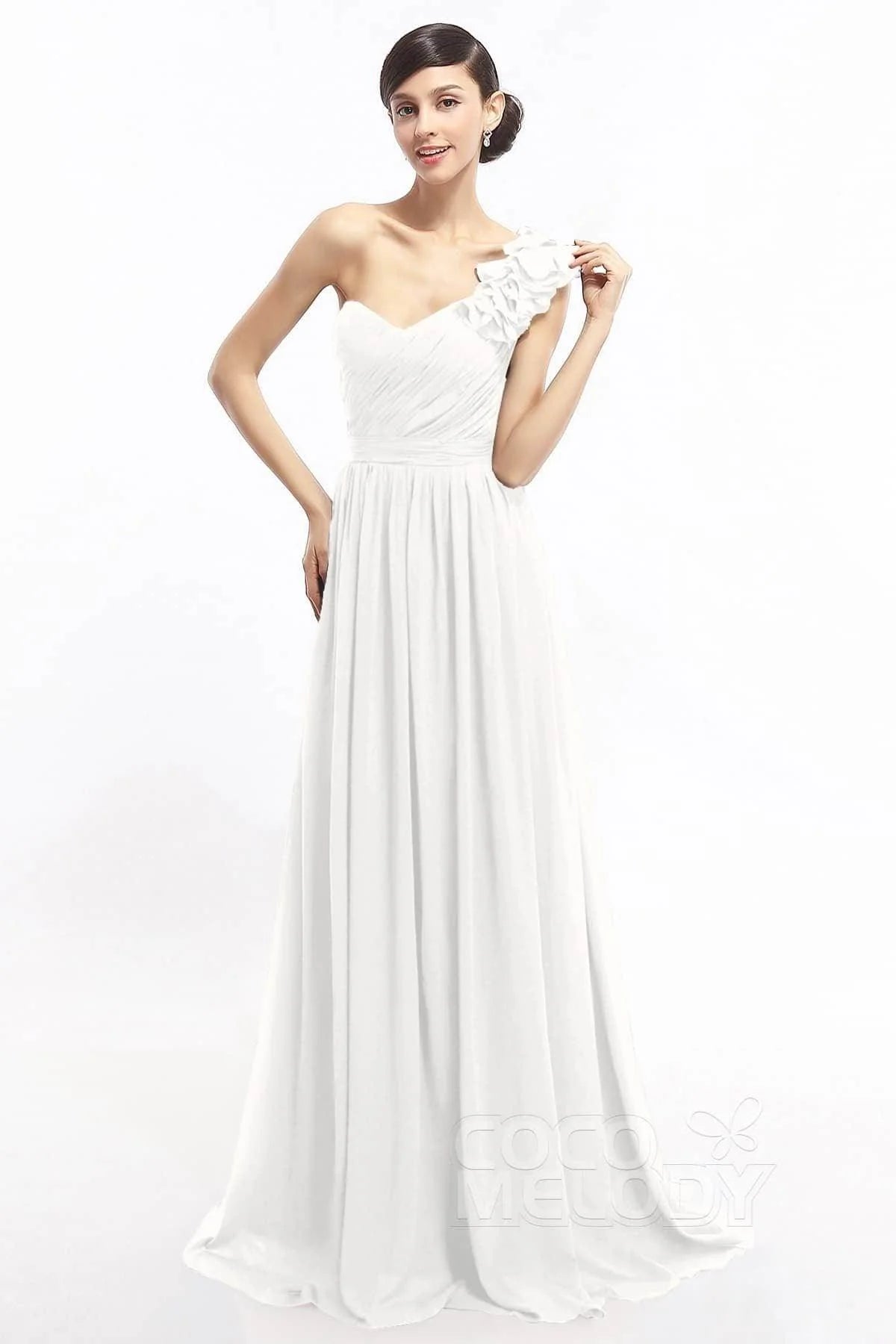 Sheath Sweep-Brush Train Chiffon Evening Dresses COLT14007