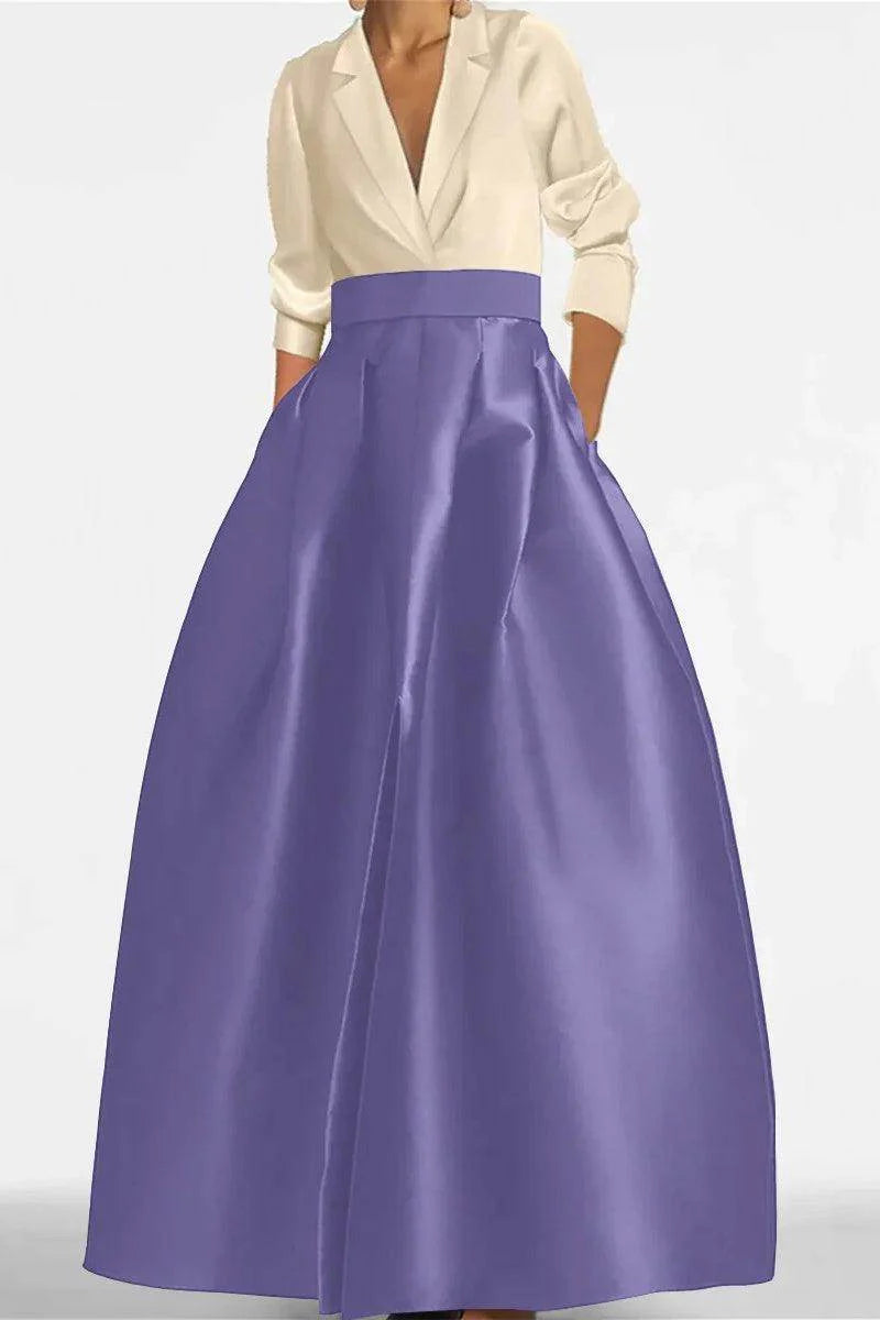 A Line Jewel Neck V-Neck Long Sleeves Mother Dresses CM0342