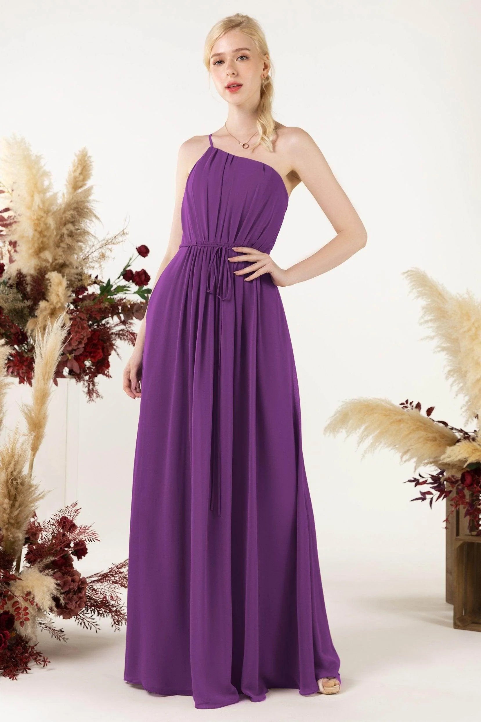 A-Line Floor Length Chiffon Bridesmaid Dress CB0462