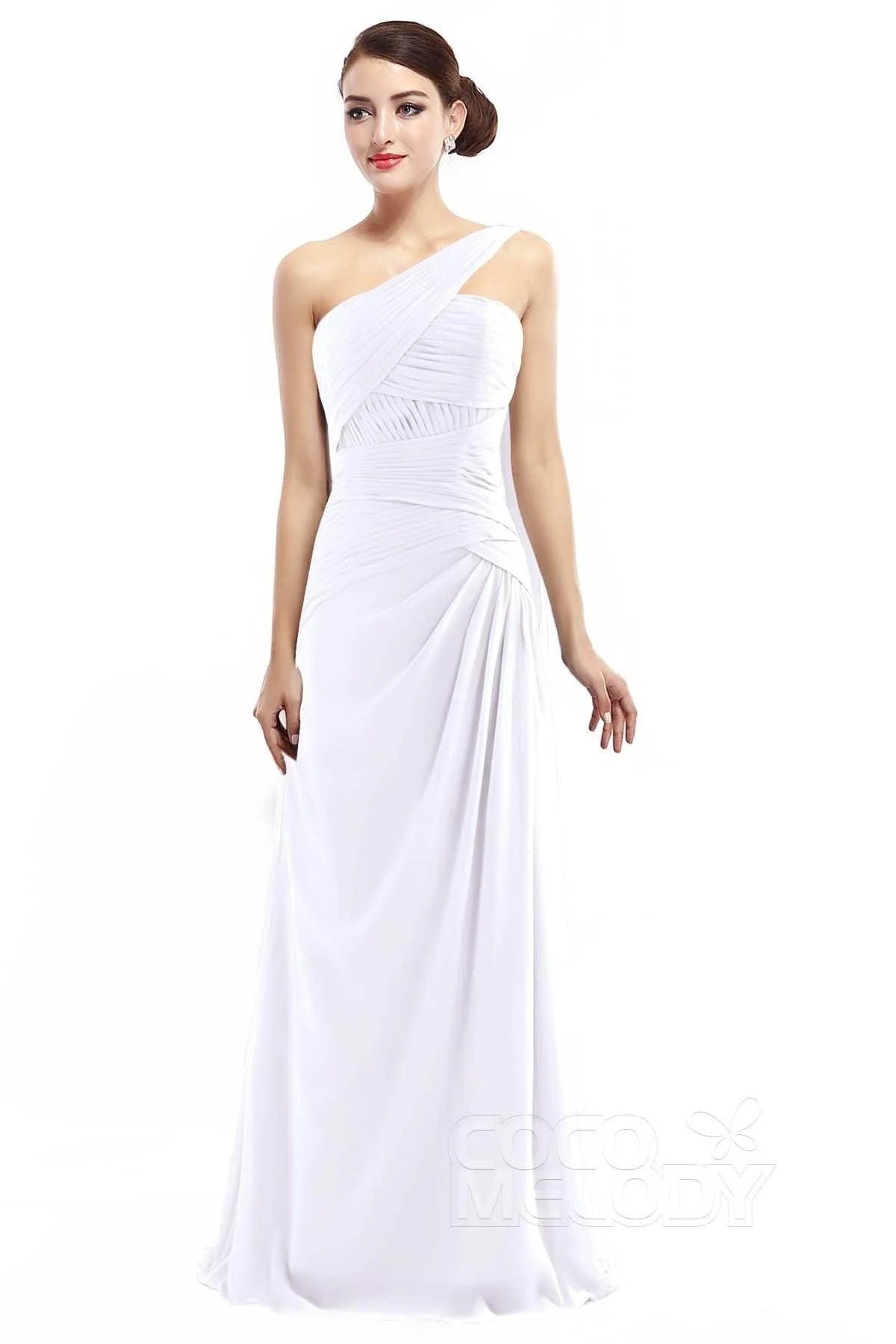 Sheath Floor Length Chiffon Bridesmaid Dress COZF14021