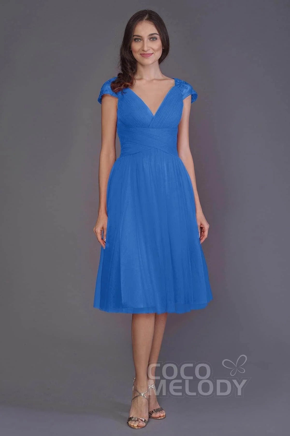 A-Line Knee Length Tulle Bridesmaid Dress PR3515