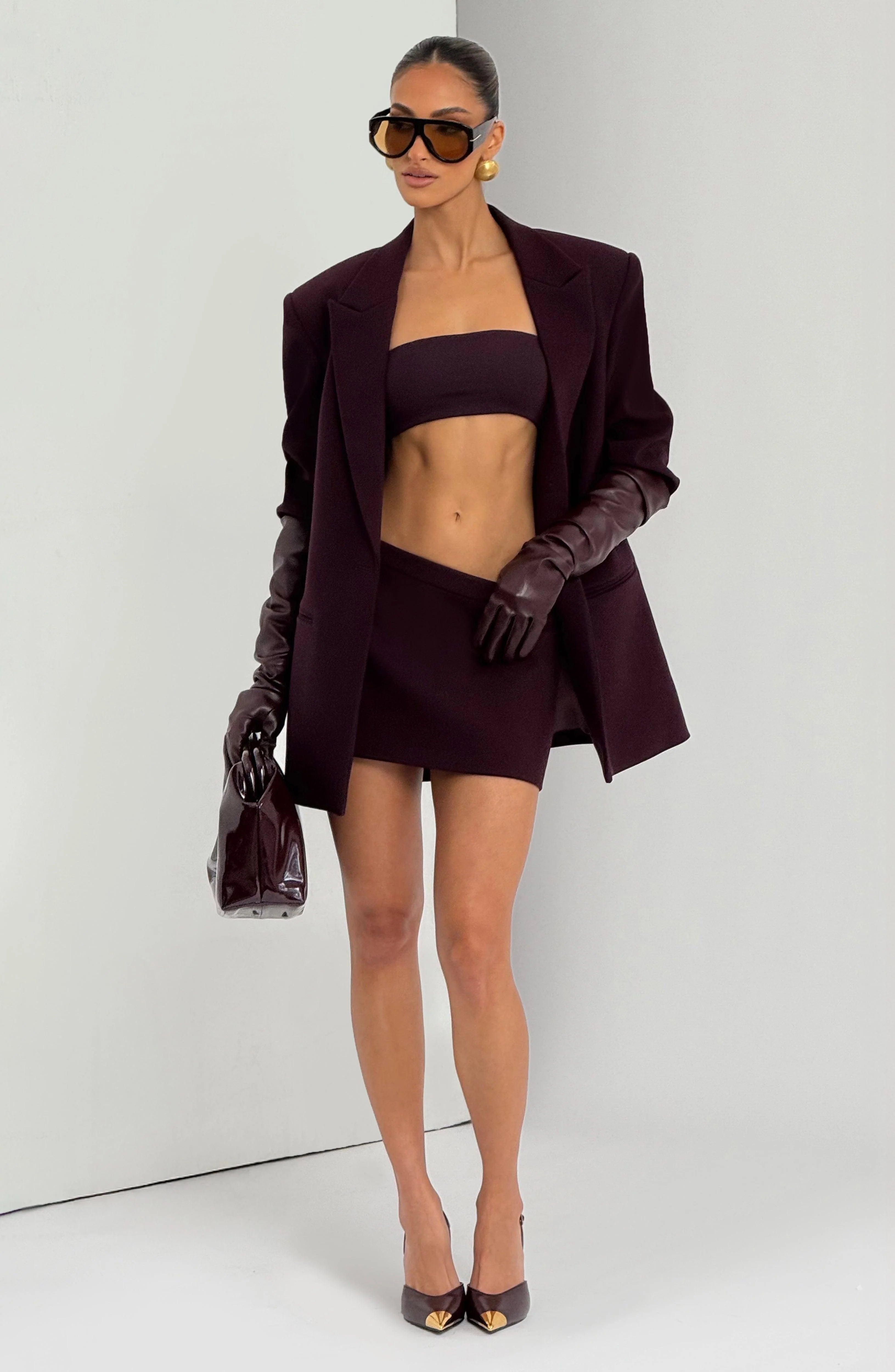 Edna Mini Skirt - Plum