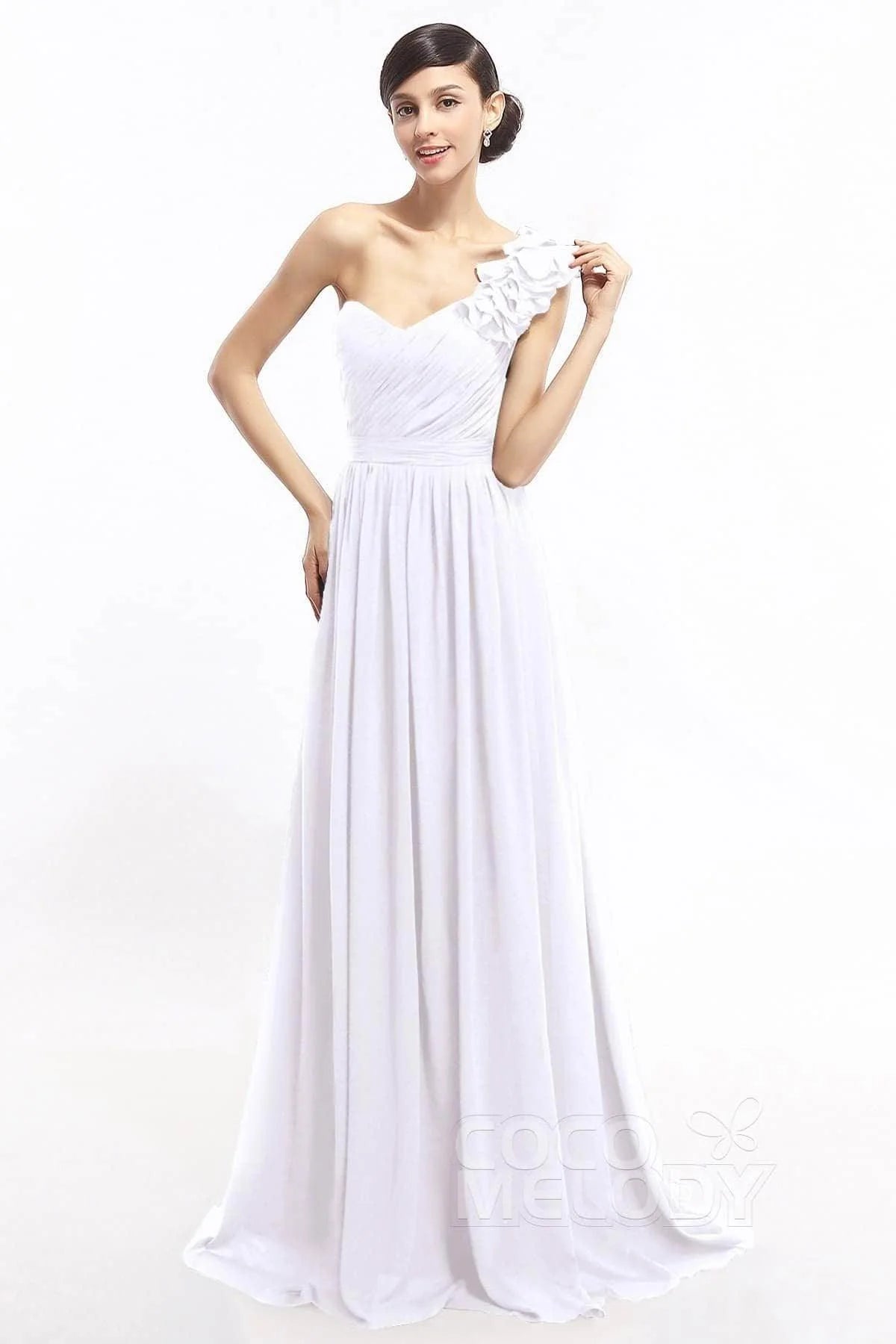 Sheath Sweep-Brush Train Chiffon Evening Dresses COLT14007