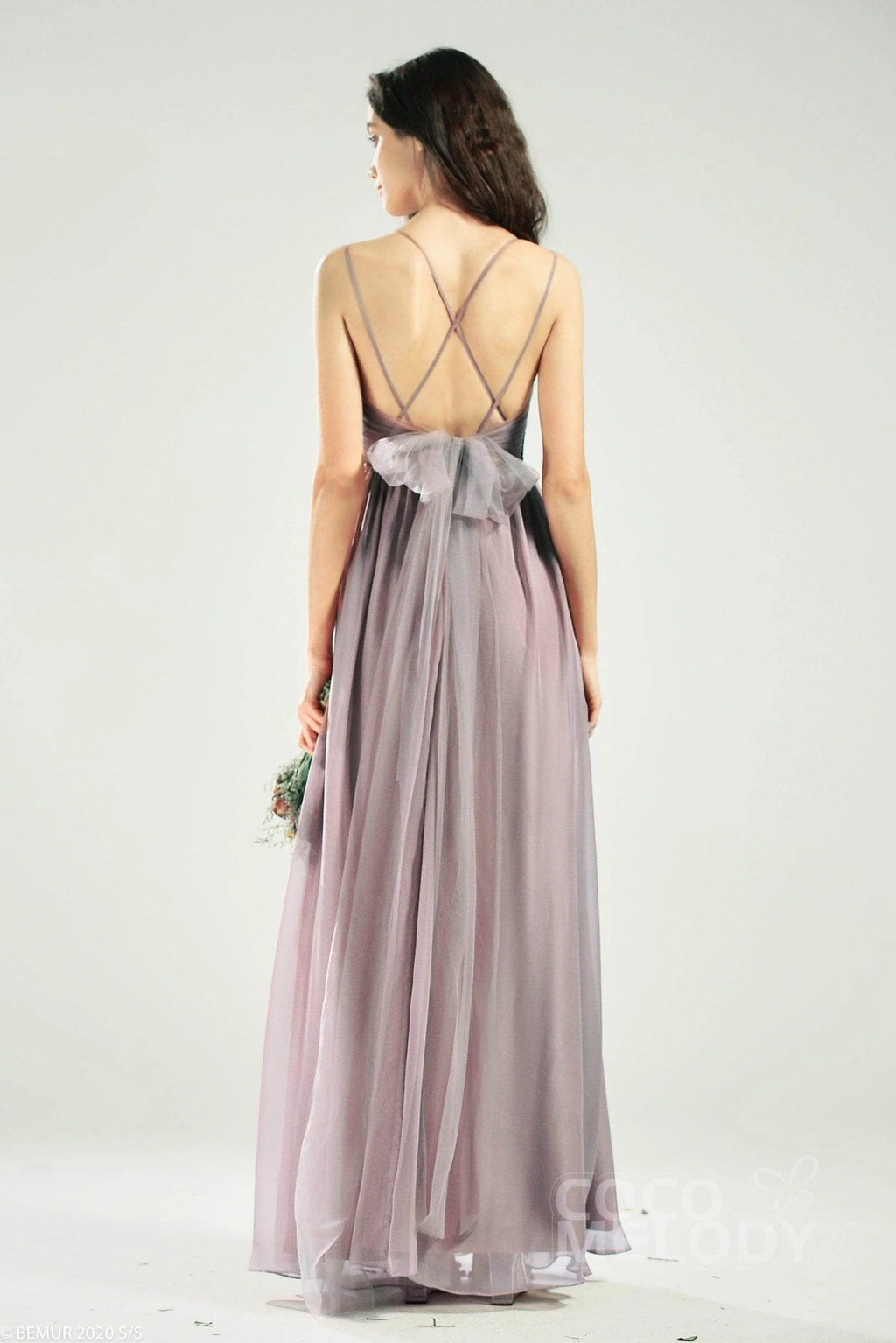 A-Line Floor Length Organza Bridesmaid Dress CB0641