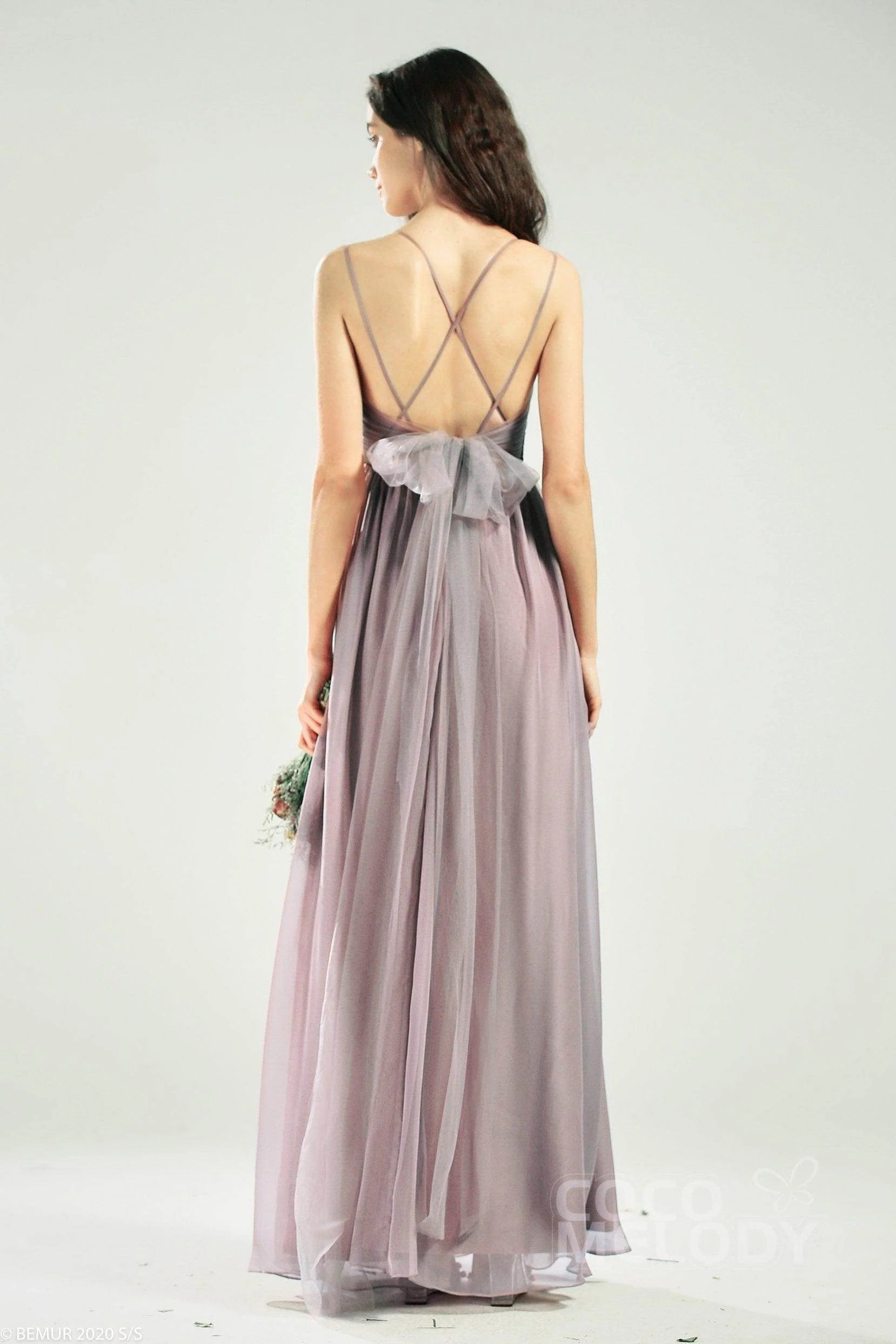 A-Line Floor Length Organza Bridesmaid Dress CB0641