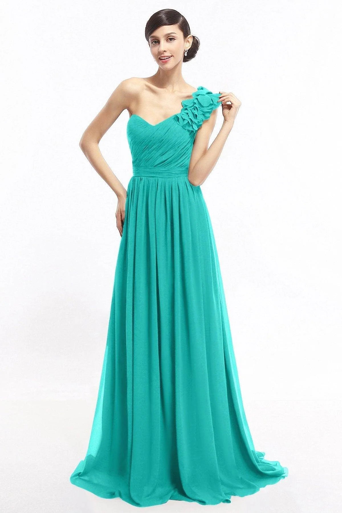 Sheath Sweep-Brush Train Chiffon Evening Dresses COLT14007