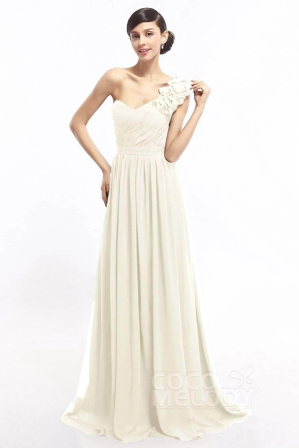 Sheath Sweep-Brush Train Chiffon Evening Dresses COLT14007