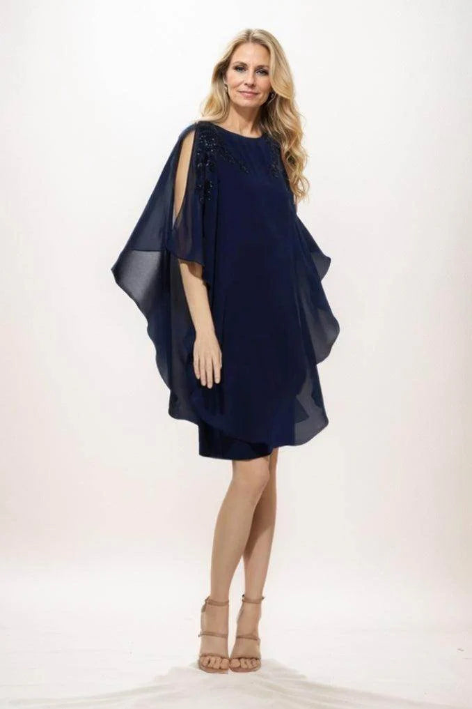 Sheath-Column Mini Chiffon Mother Of The Bride Dress CM0295